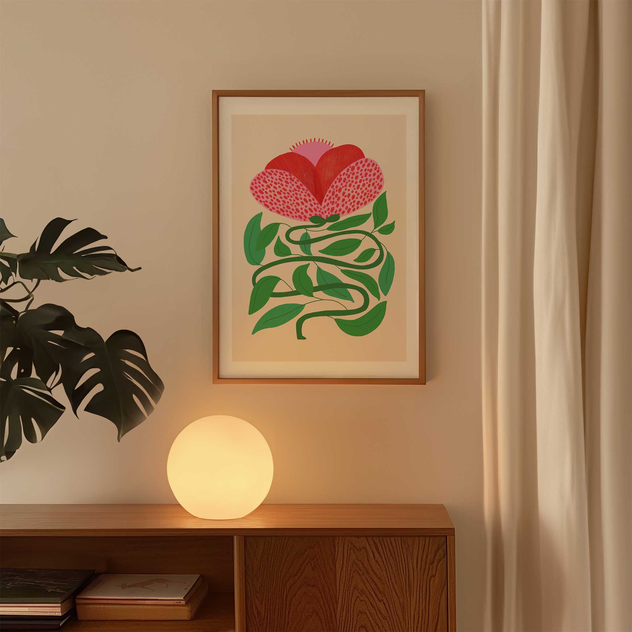 Modern floral 'Wild Bloom', botanical modern wall decor with a creative aesthetic, titled 'Wild Bloom'