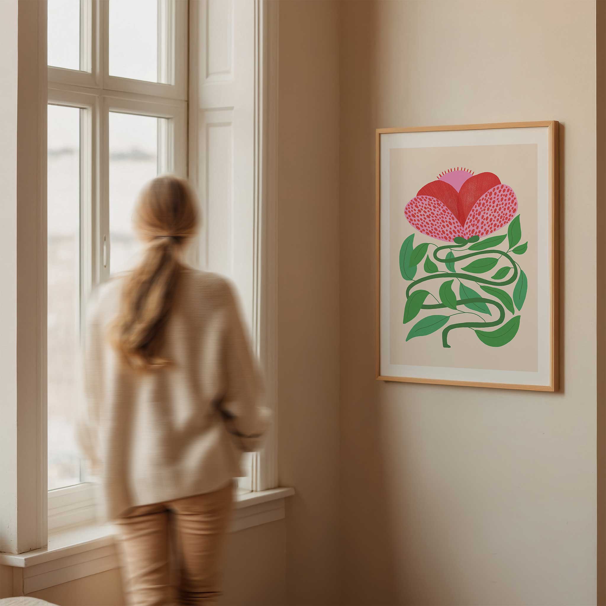 Modern floral 'Wild Bloom', botanical modern wall decor with a creative aesthetic, titled 'Wild Bloom'