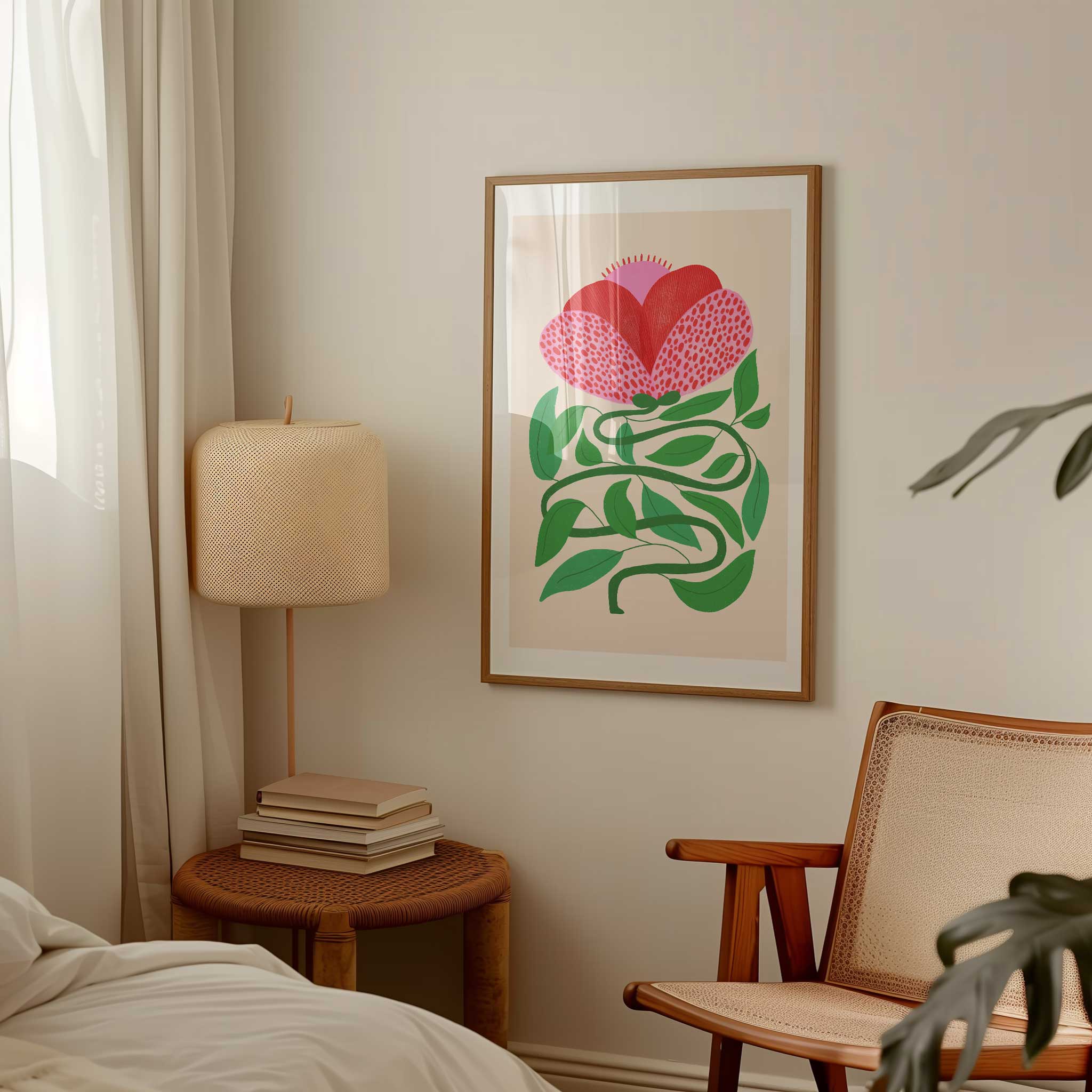 Modern floral 'Wild Bloom', botanical modern wall decor with a creative aesthetic, titled 'Wild Bloom'