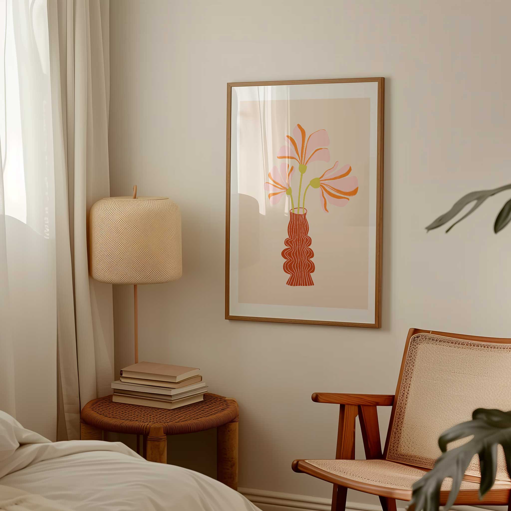 Floral 'Coral Petal Dance', lively modern wall decor with an artistic aesthetic, titled 'Coral Petal Dance'