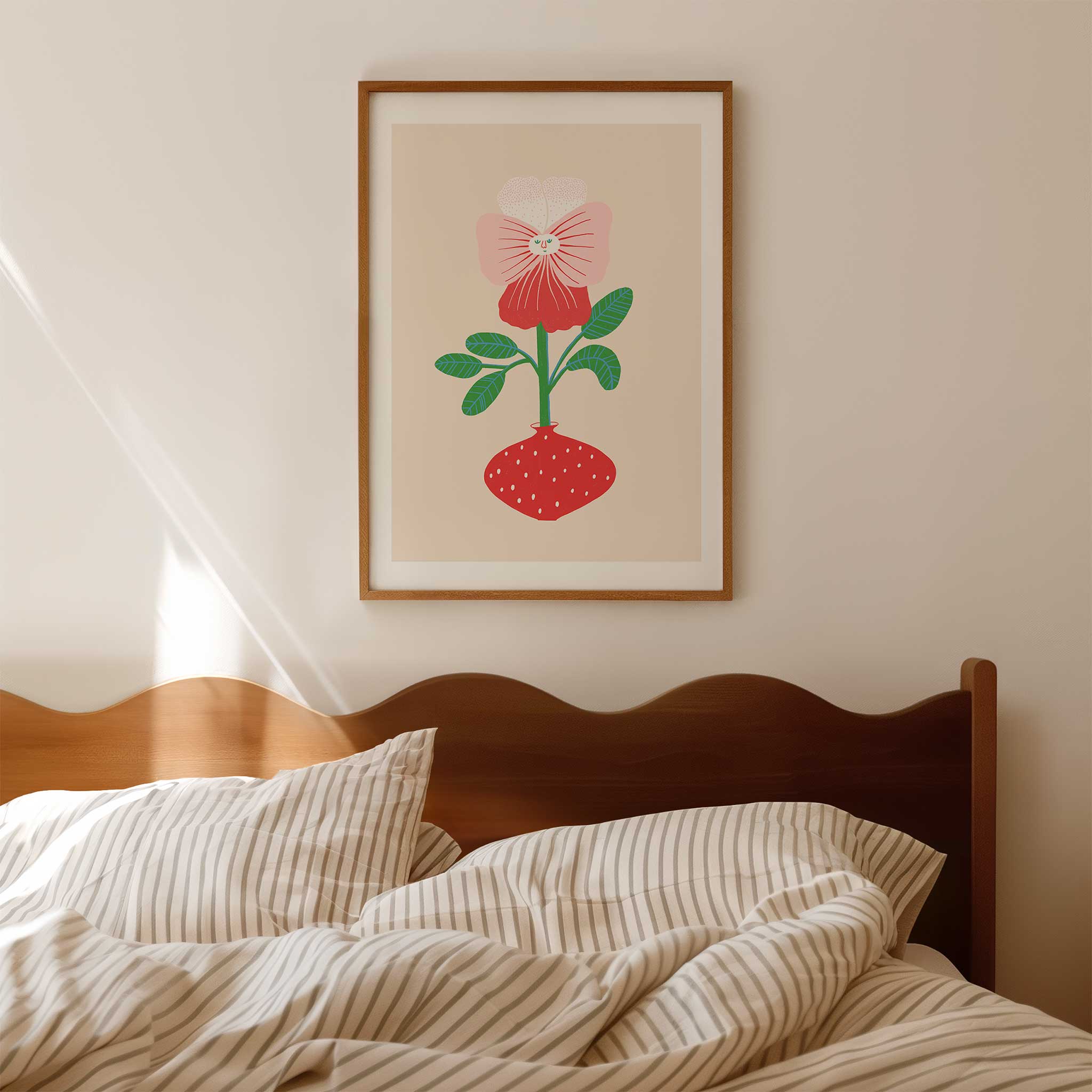 Floral 'Whimsical Orchid', playful wall art for living room with a creative aesthetic, titled 'Whimsical Orchid'