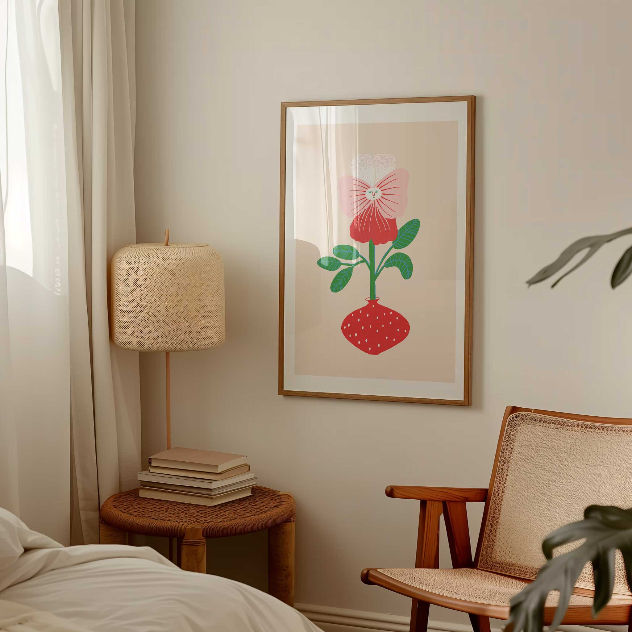 Floral 'Whimsical Orchid', playful wall art for living room with a creative aesthetic, titled 'Whimsical Orchid'