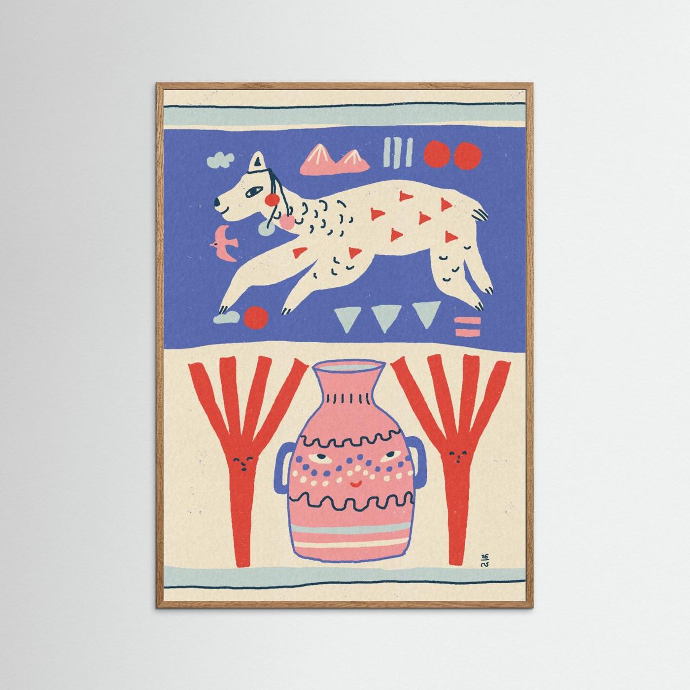 Playful Llama Folk Art by Raipa Studio