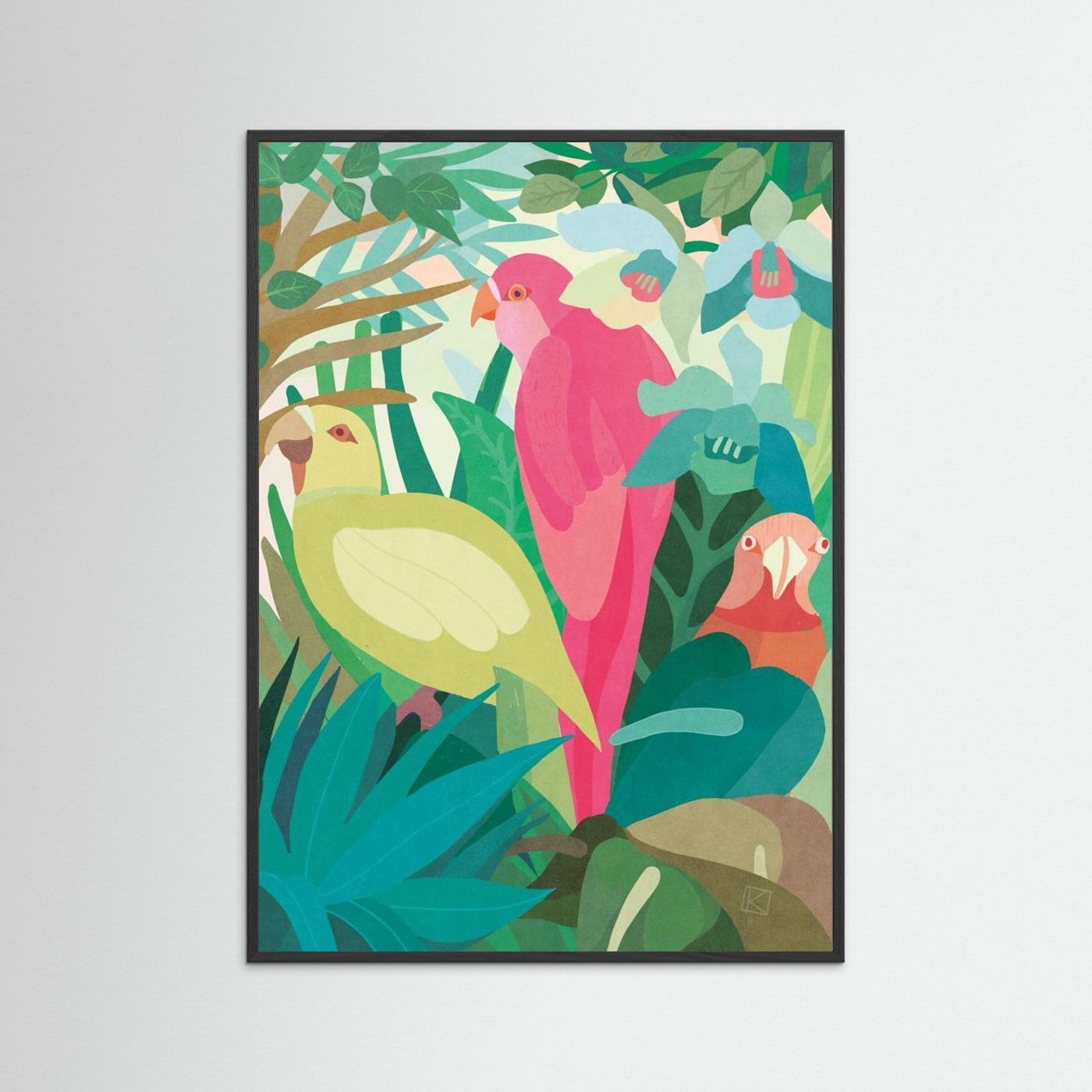Tropical Jungle Parrots by Sylwia Kubus