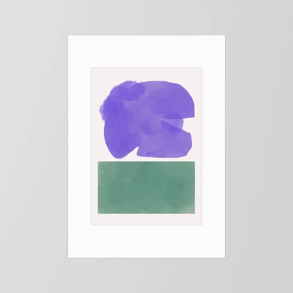 Watercolor Purple and Green by Little Dean