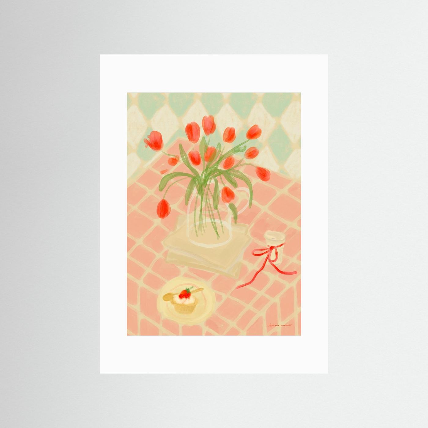 Red Tulips Summer Picnic by Katharina Puritscher