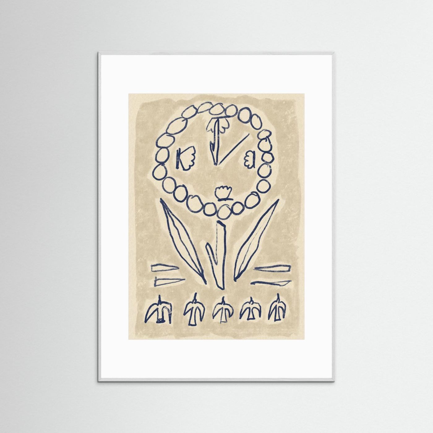 Folk Art Flower Symbols by Raipa Studio