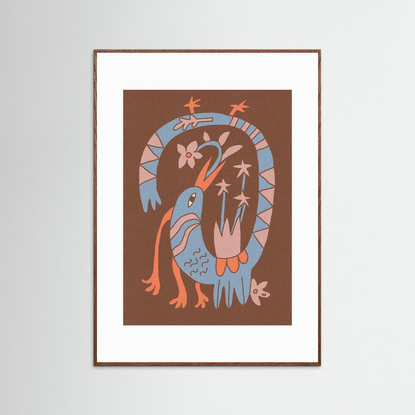 Whimsical Folk Bird by Raipa Studio