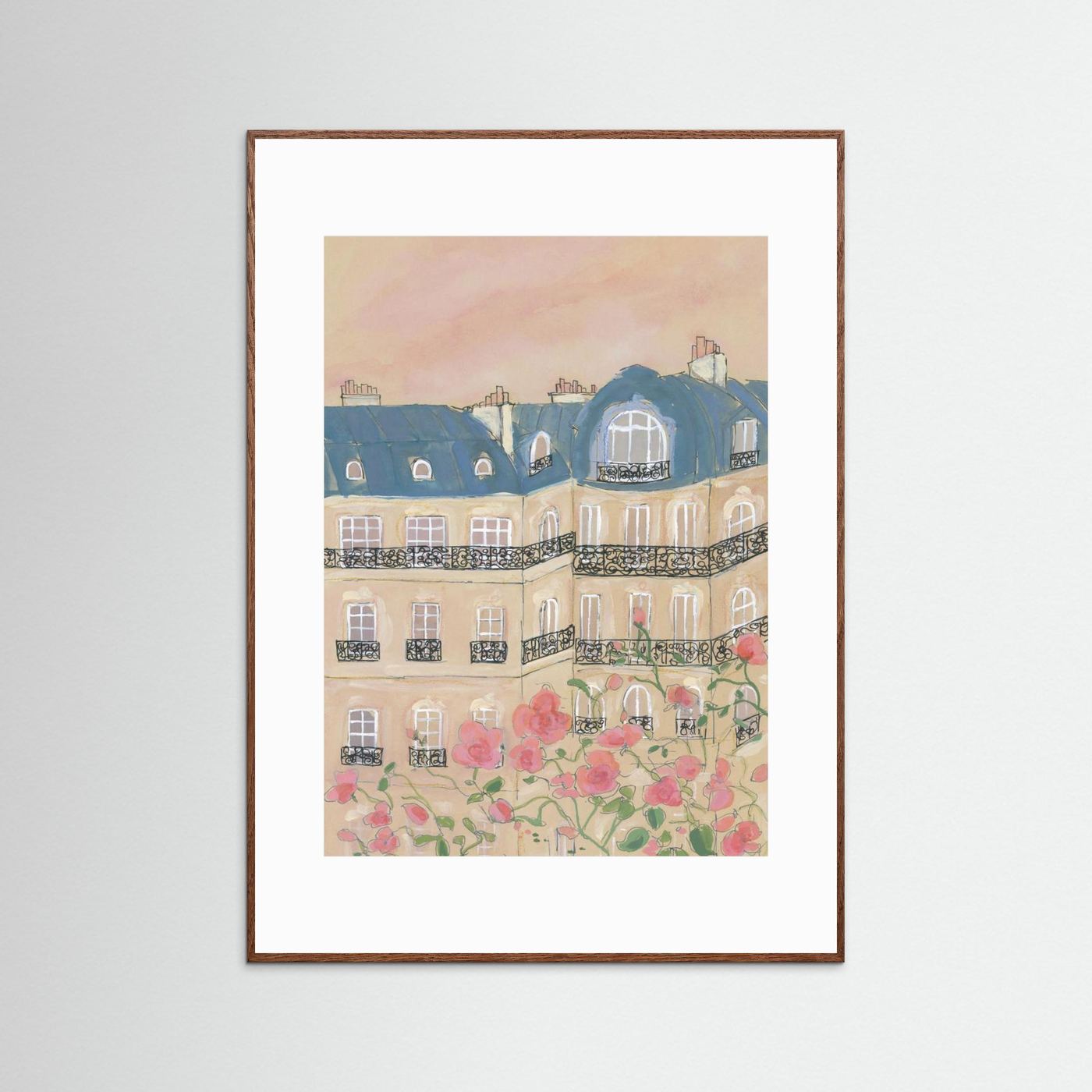Sunset Over Paris Buildings by Katharina Puritscher