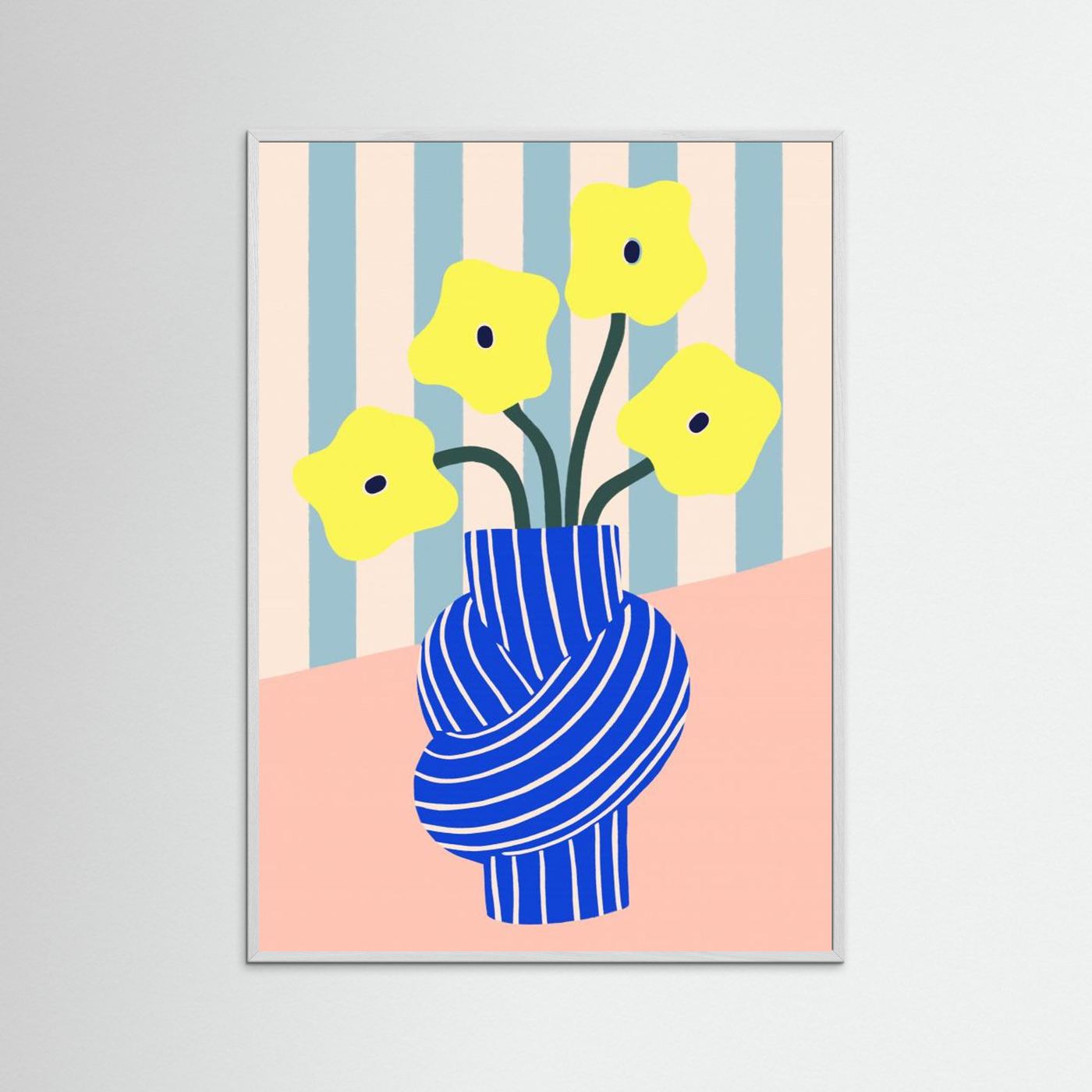 Flowers in Blue Knotted Vase by Maren Gross