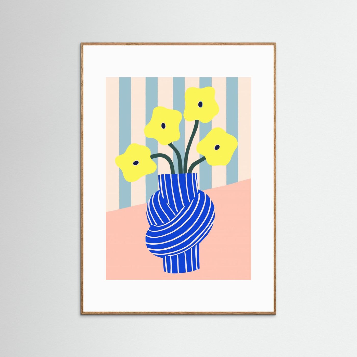 Flowers in Blue Knotted Vase by Maren Gross