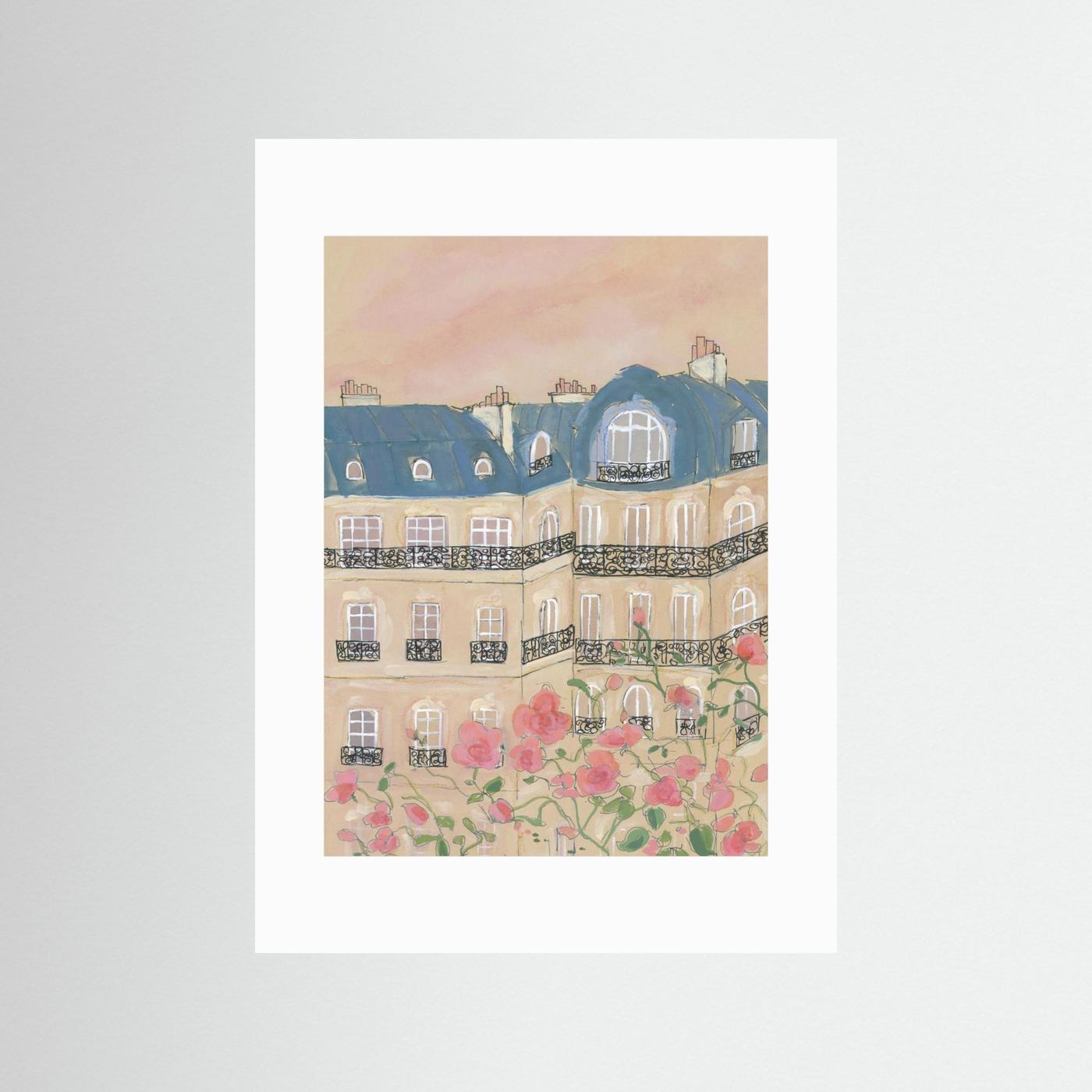 Sunset Over Paris Buildings by Katharina Puritscher