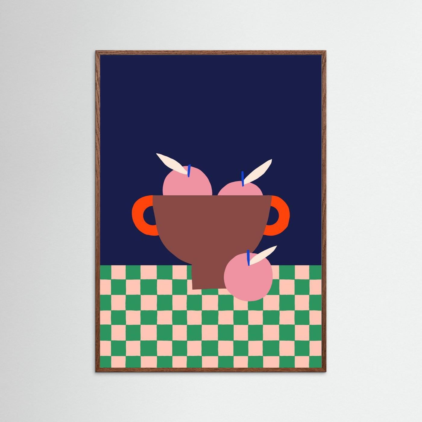 Fruit Bowl with Pink Apples by Maren Gross