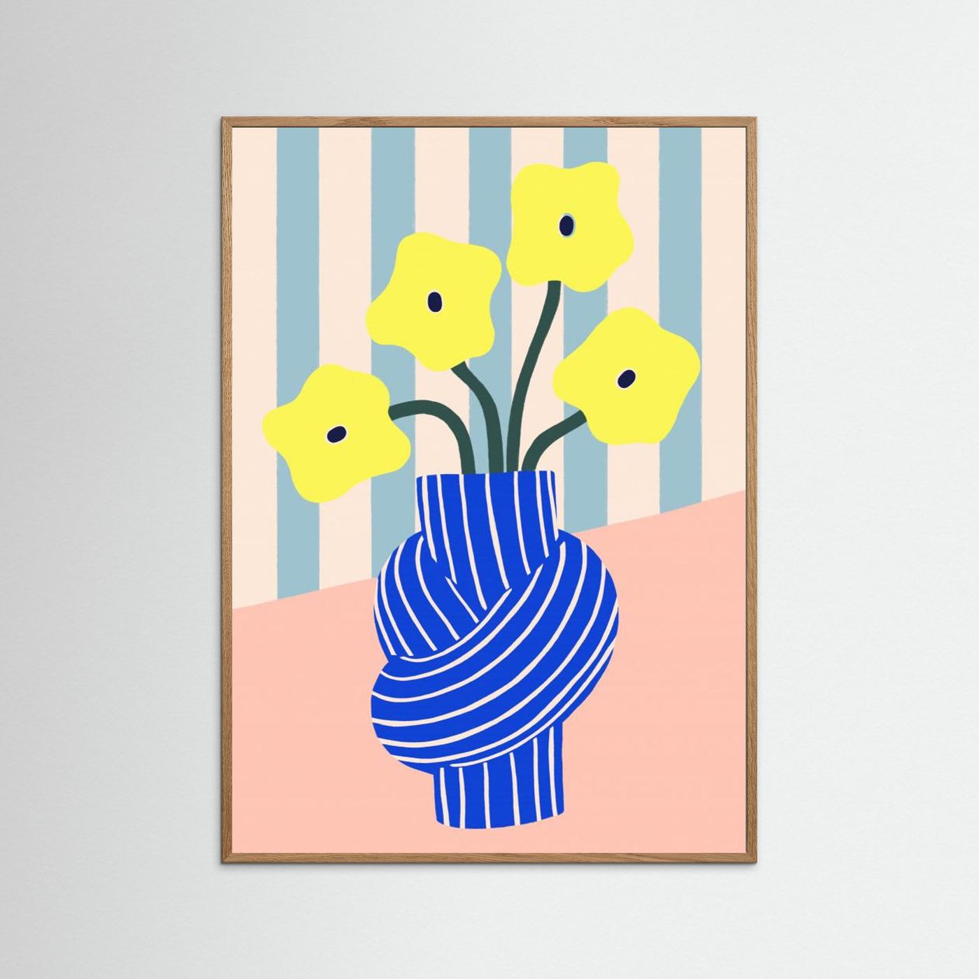 Flowers in Blue Knotted Vase by Maren Gross