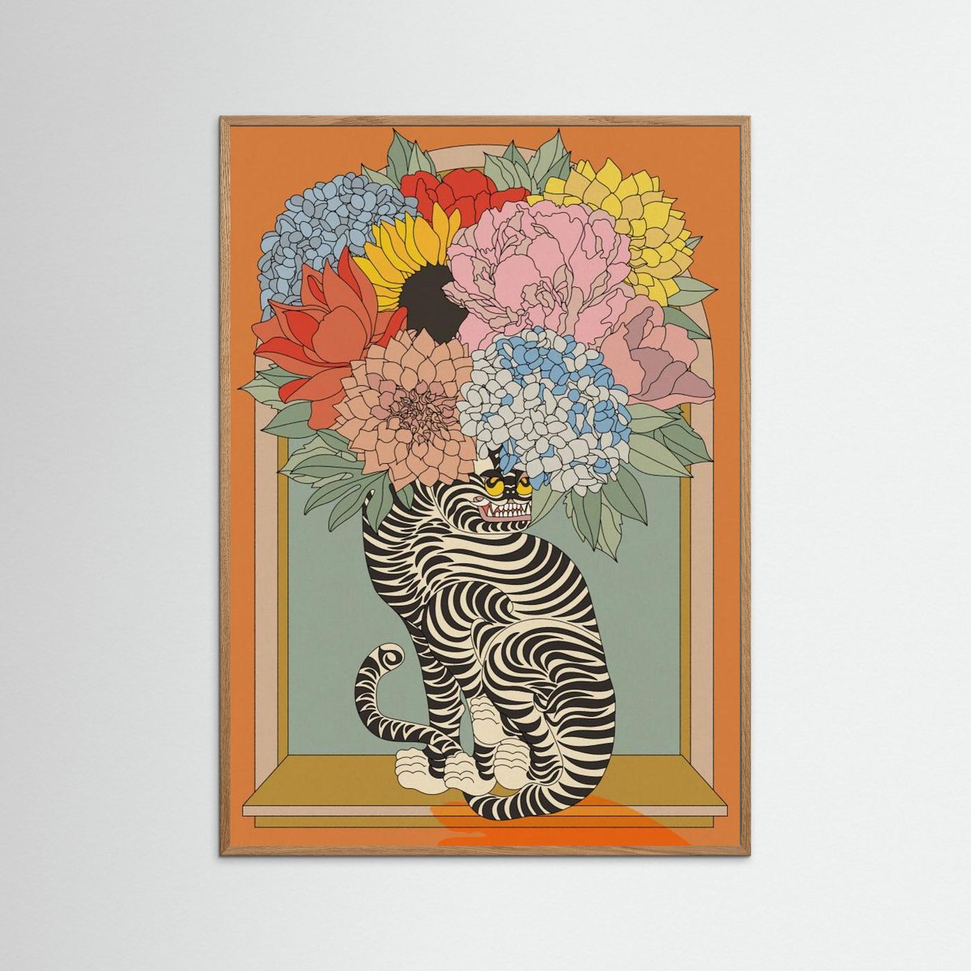 Floral Tiger Vase by Omg Kitty