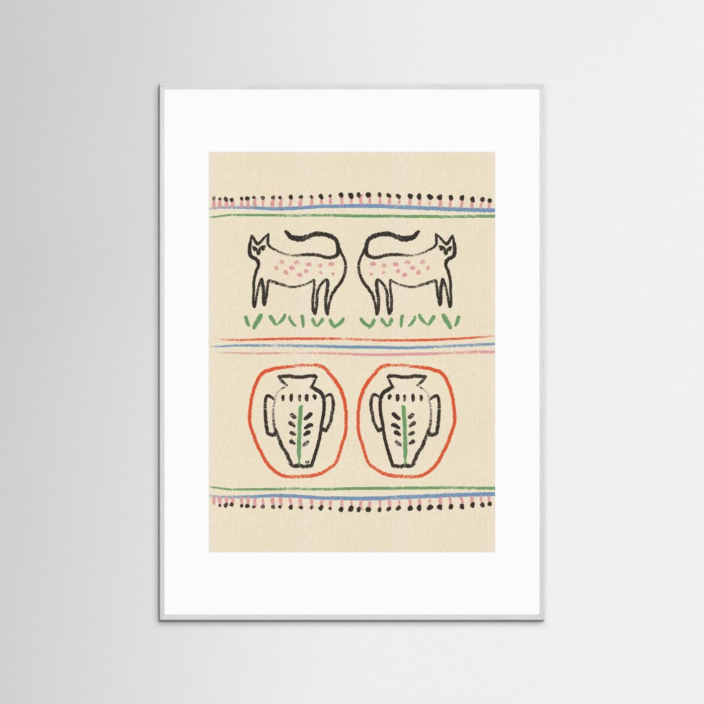 Primitive Cats and Vases by Raipa Studio