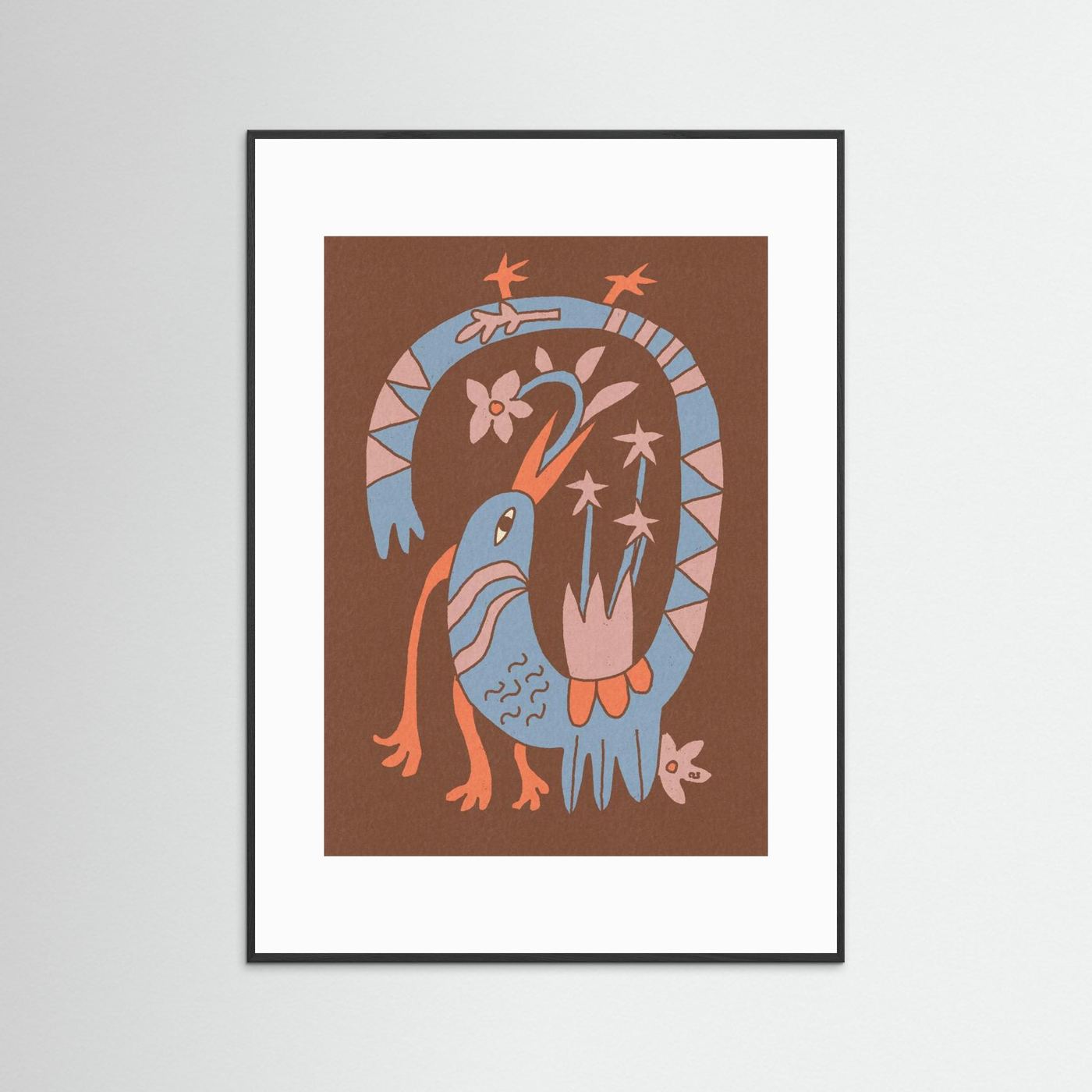Whimsical Folk Bird by Raipa Studio