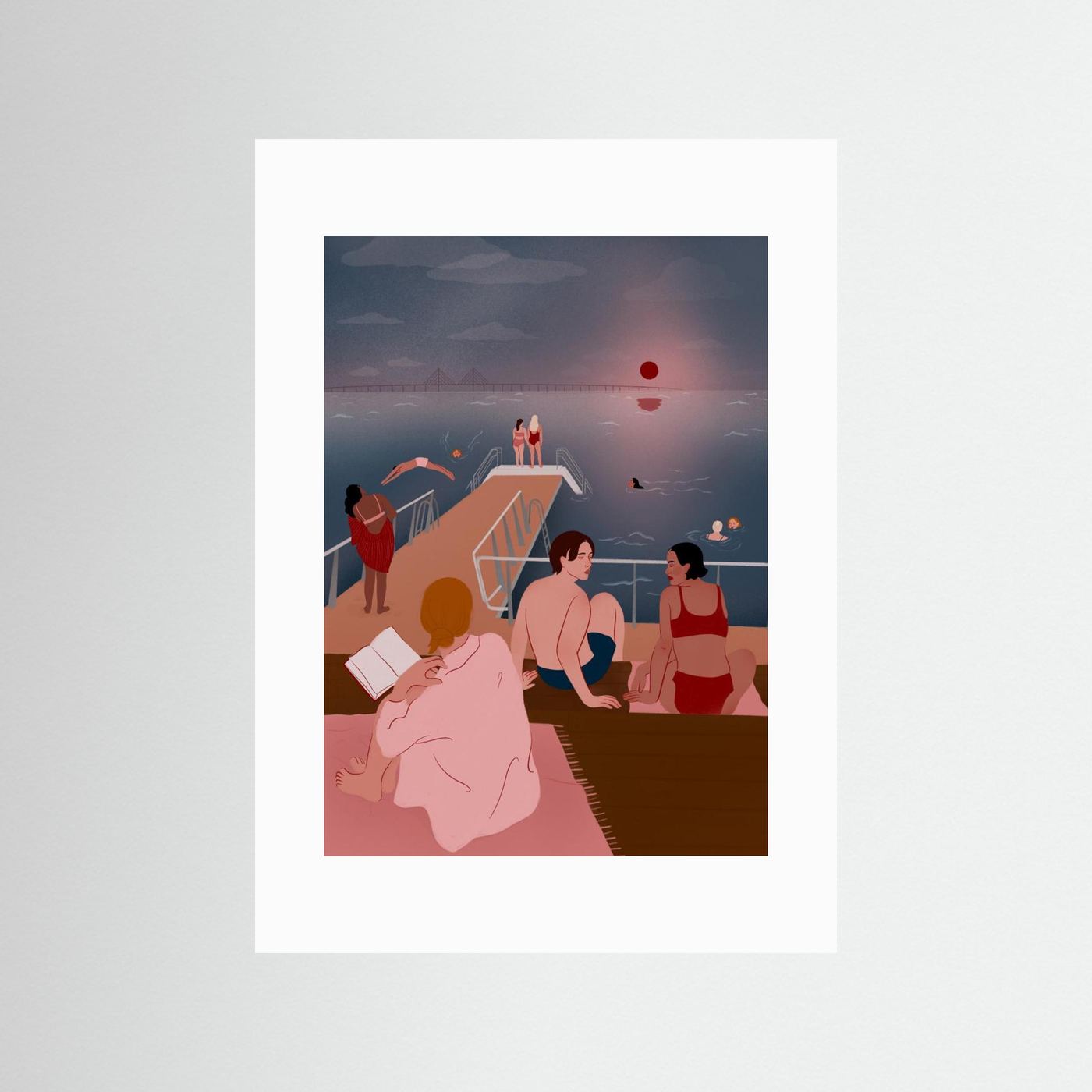 Evening Swim at Pier by Ida Alvarsson