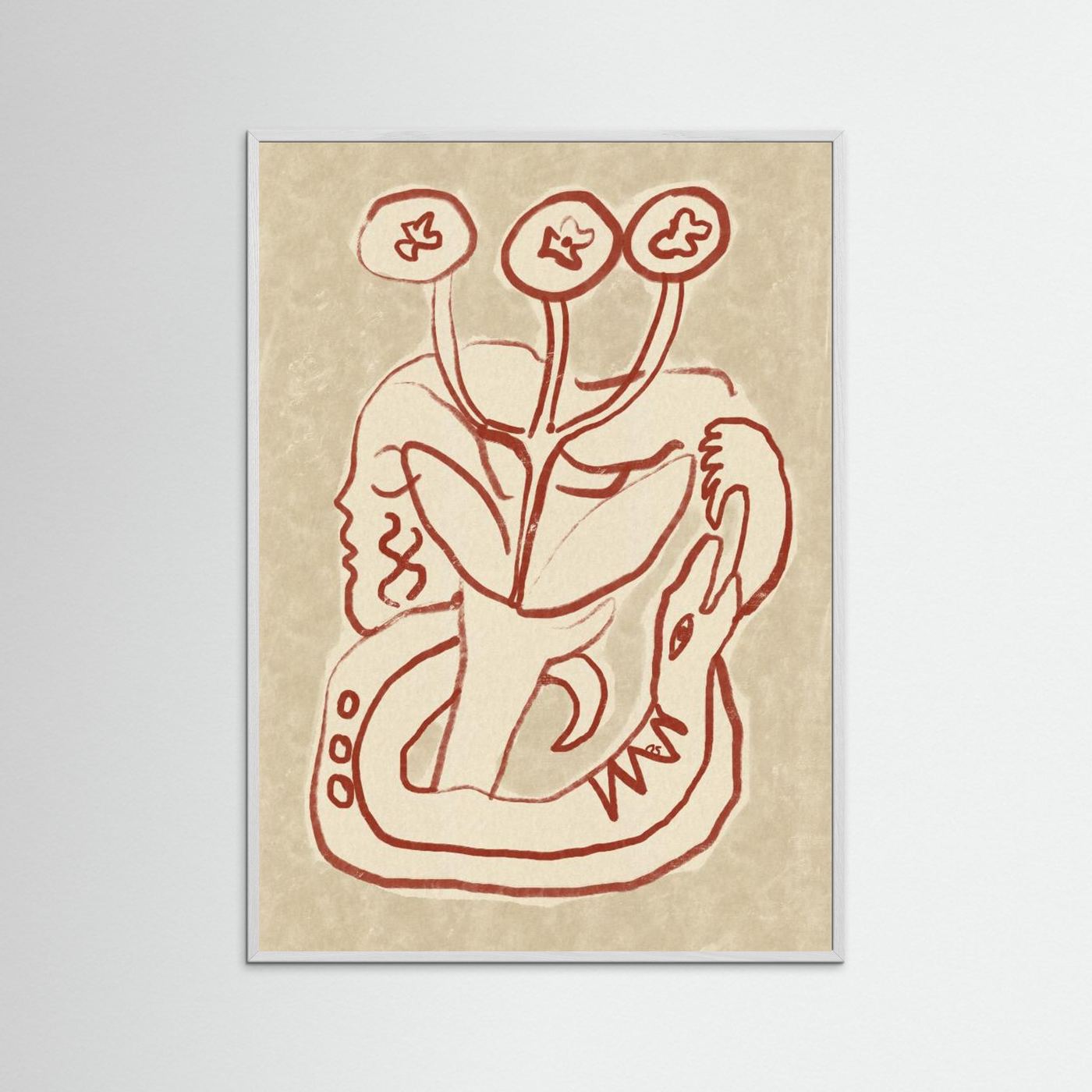 Serene Woman and Snake by Raipa Studio