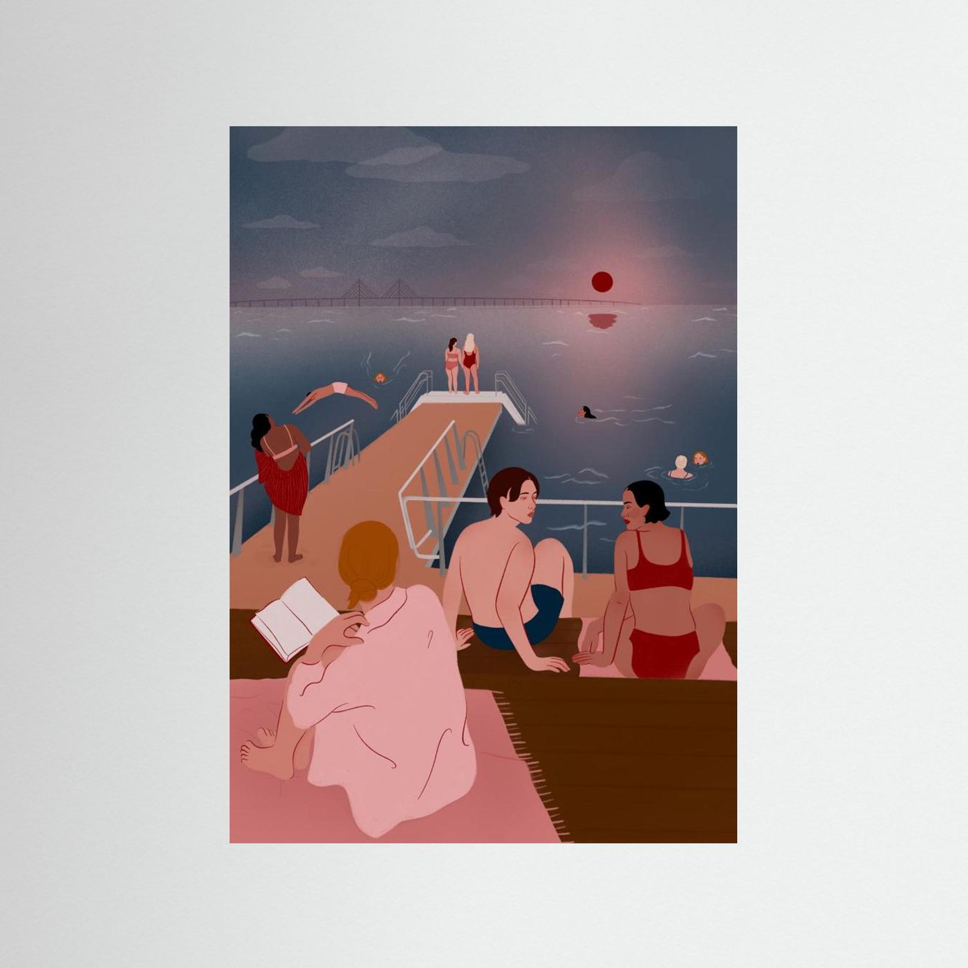 Evening Swim at Pier by Ida Alvarsson