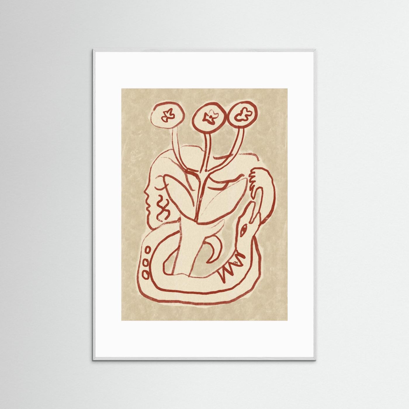 Serene Woman and Snake by Raipa Studio