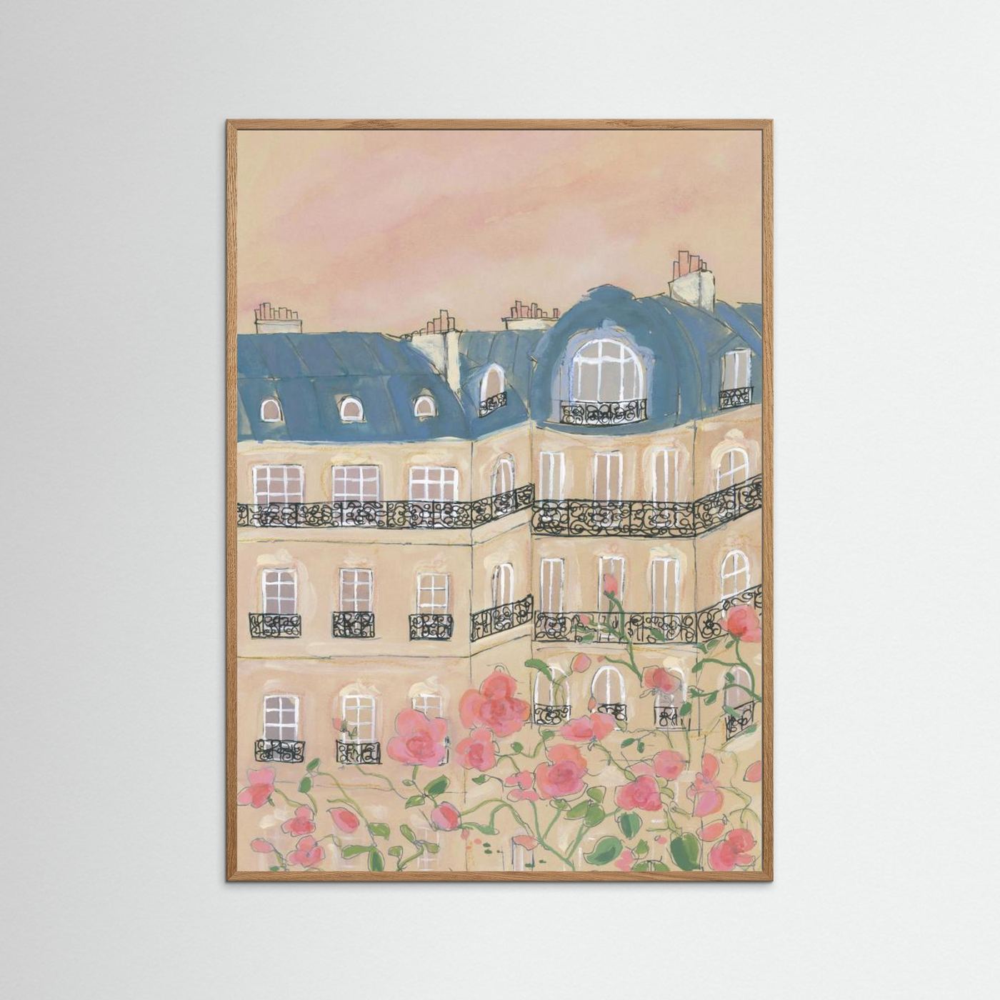 Sunset Over Paris Buildings by Katharina Puritscher