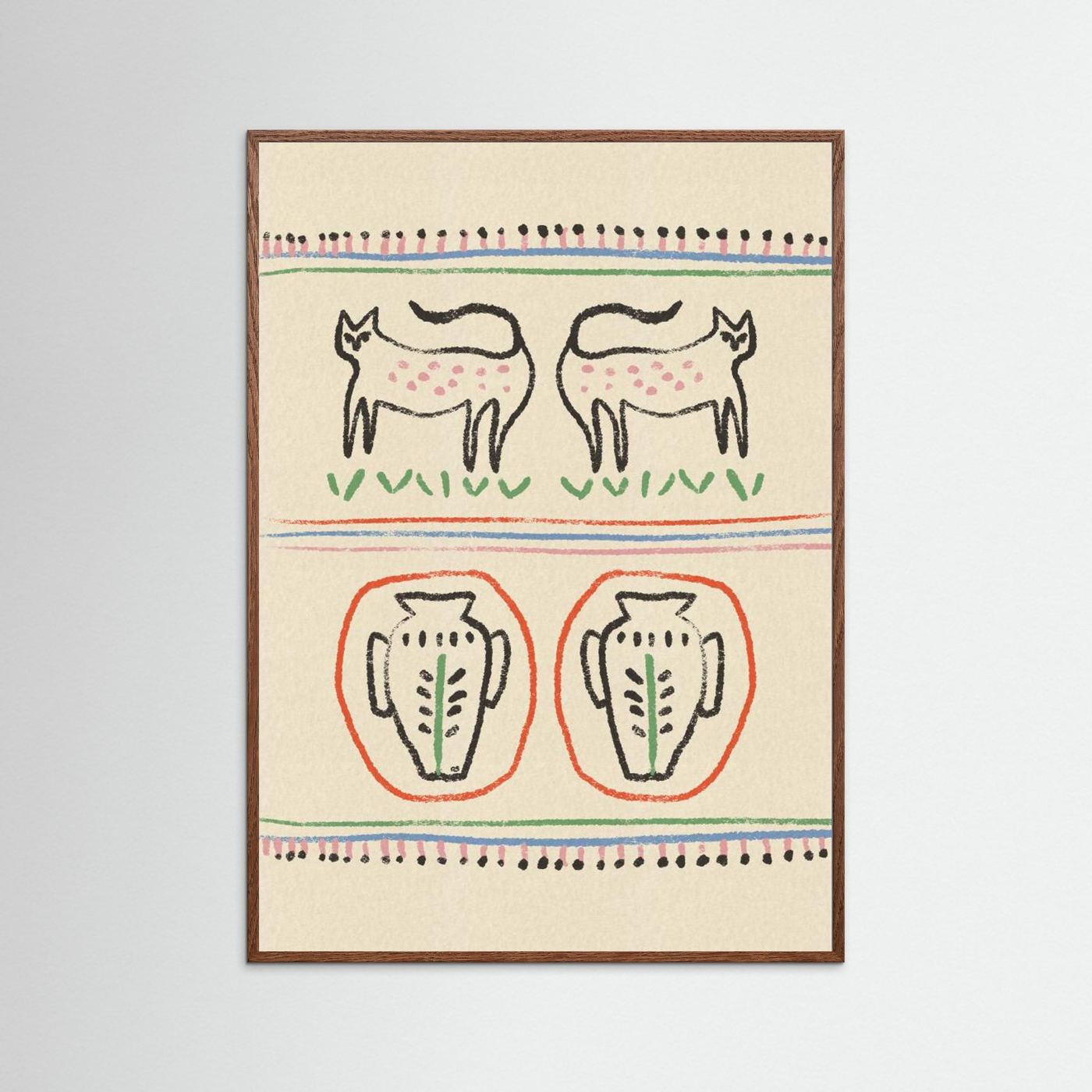 Primitive Cats and Vases by Raipa Studio