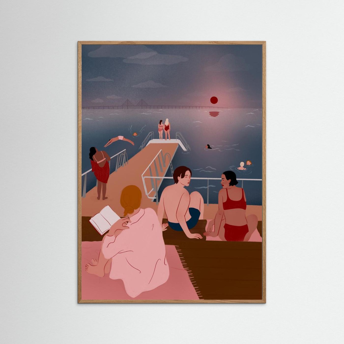 Evening Swim at Pier by Ida Alvarsson