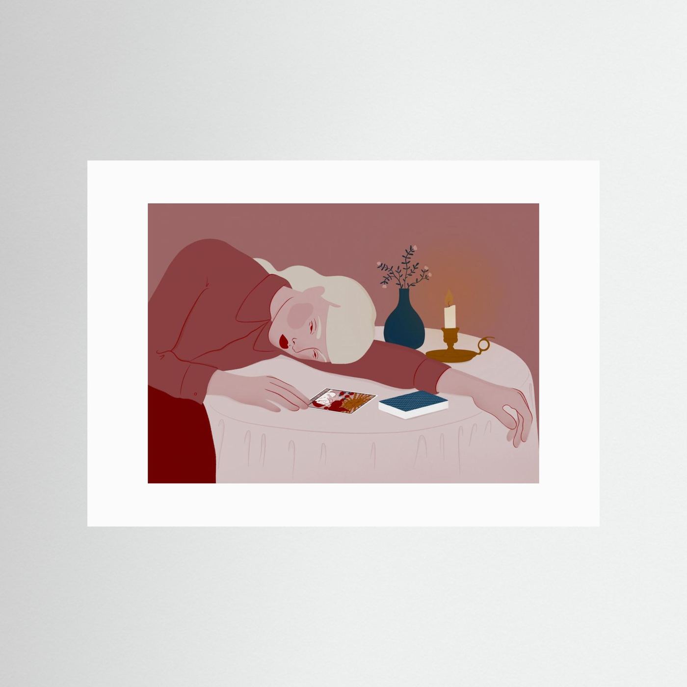 Pensive Woman Candlelight by Ida Alvarsson
