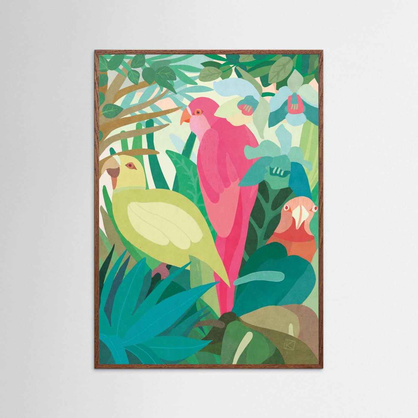 Tropical Jungle Parrots by Sylwia Kubus