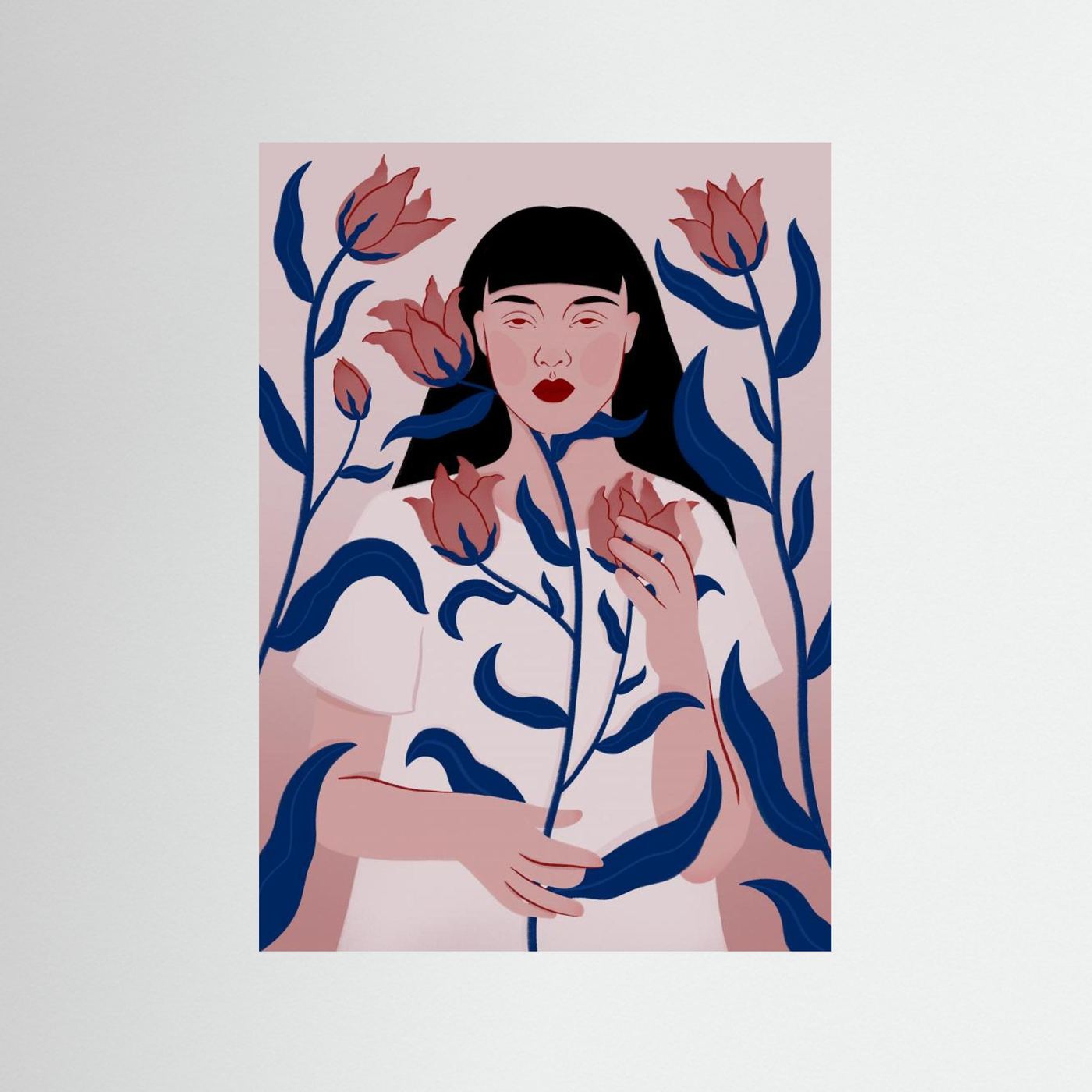 Serene Floral Portrait by Ida Alvarsson