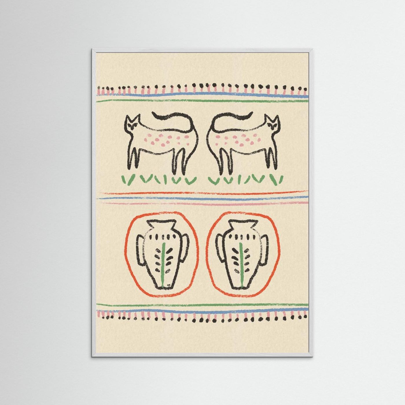 Primitive Cats and Vases by Raipa Studio