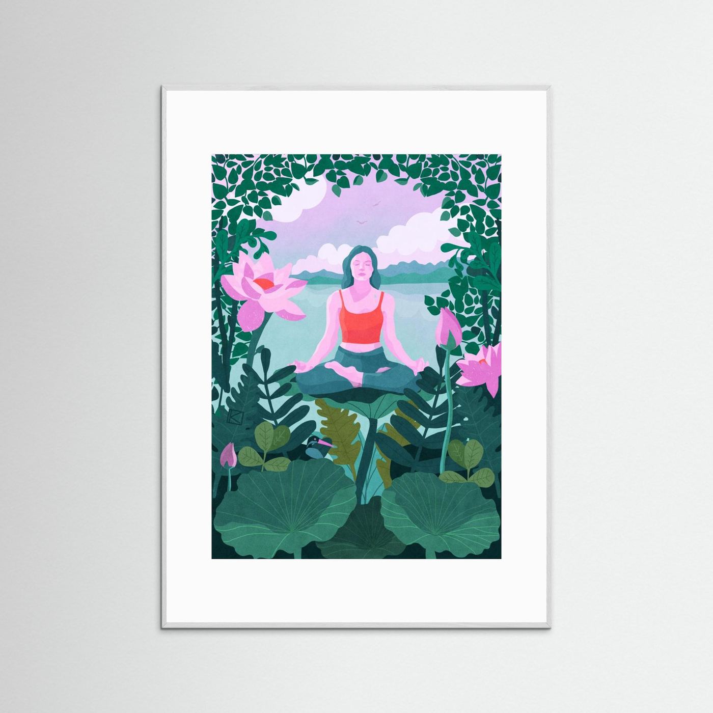 Peaceful Lotus Meditation by Sylwia Kubus
