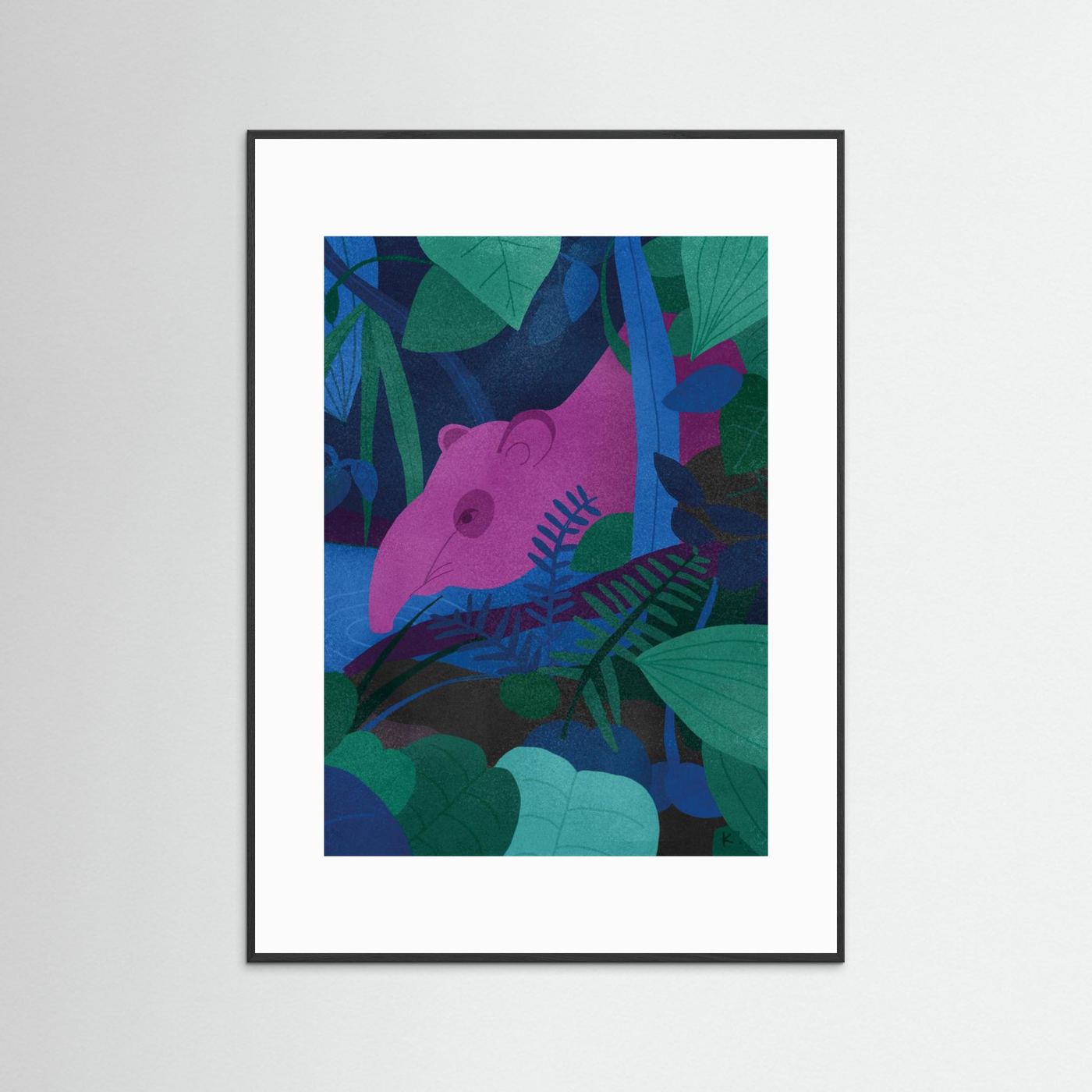 Pink Tapir In Jungle by Sylwia Kubus