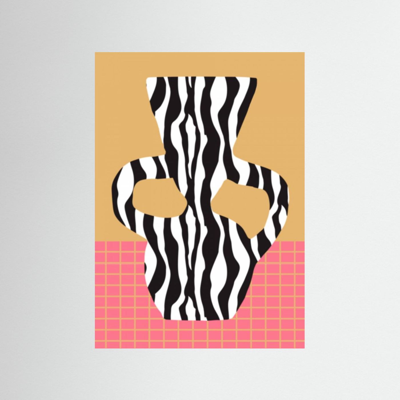 Zebra Patterned Vase by The Printable Studio