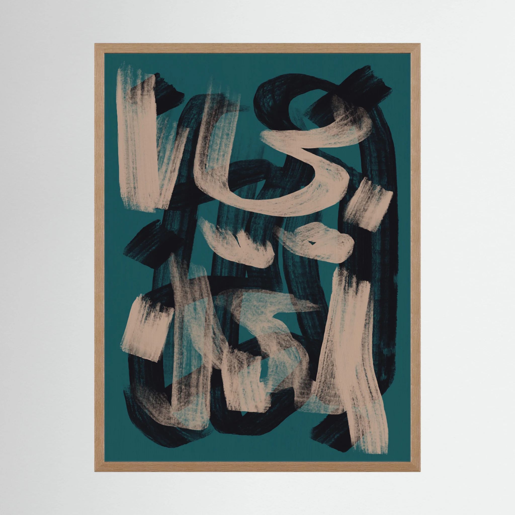 Dry brush abstract in dark green by Little Dean