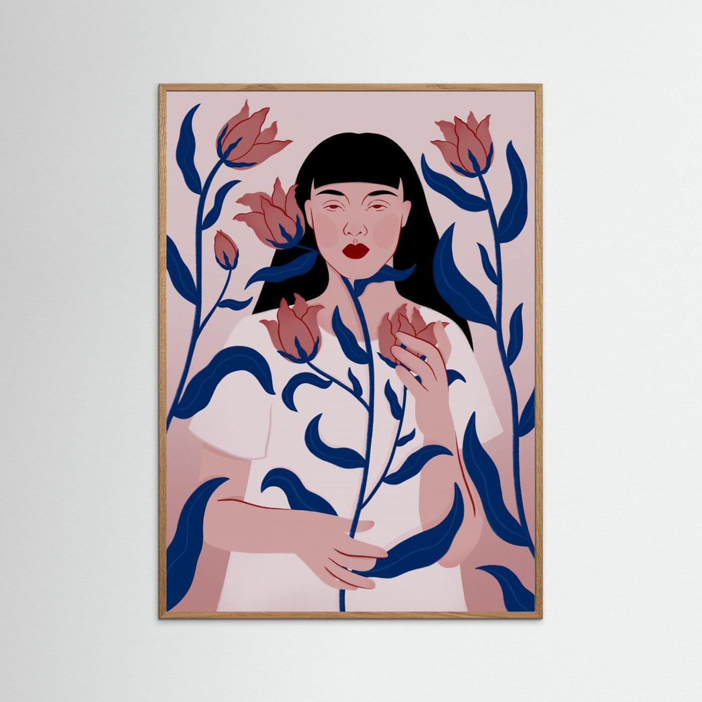 Serene Floral Portrait by Ida Alvarsson
