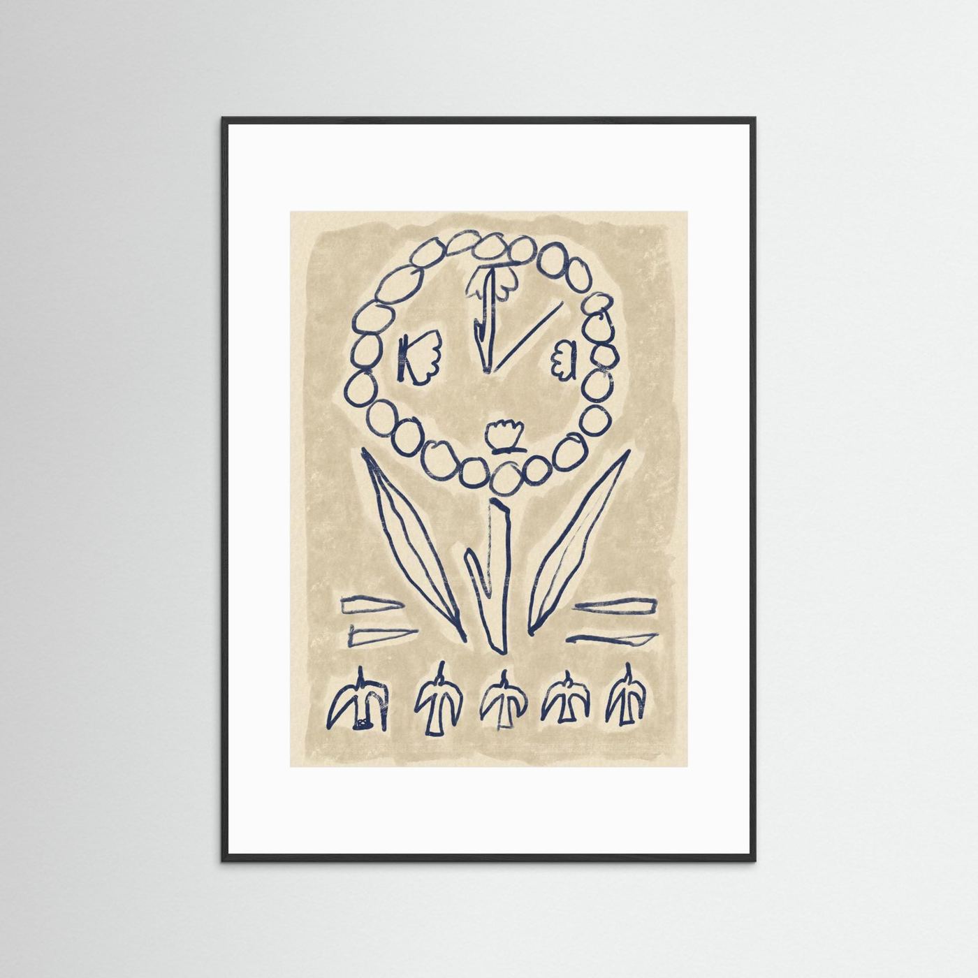 Folk Art Flower Symbols by Raipa Studio