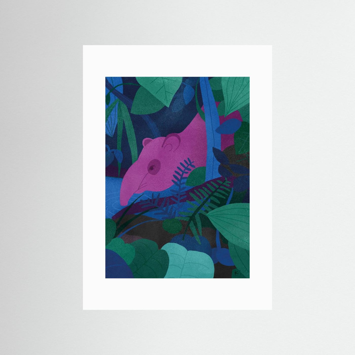 Pink Tapir In Jungle by Sylwia Kubus