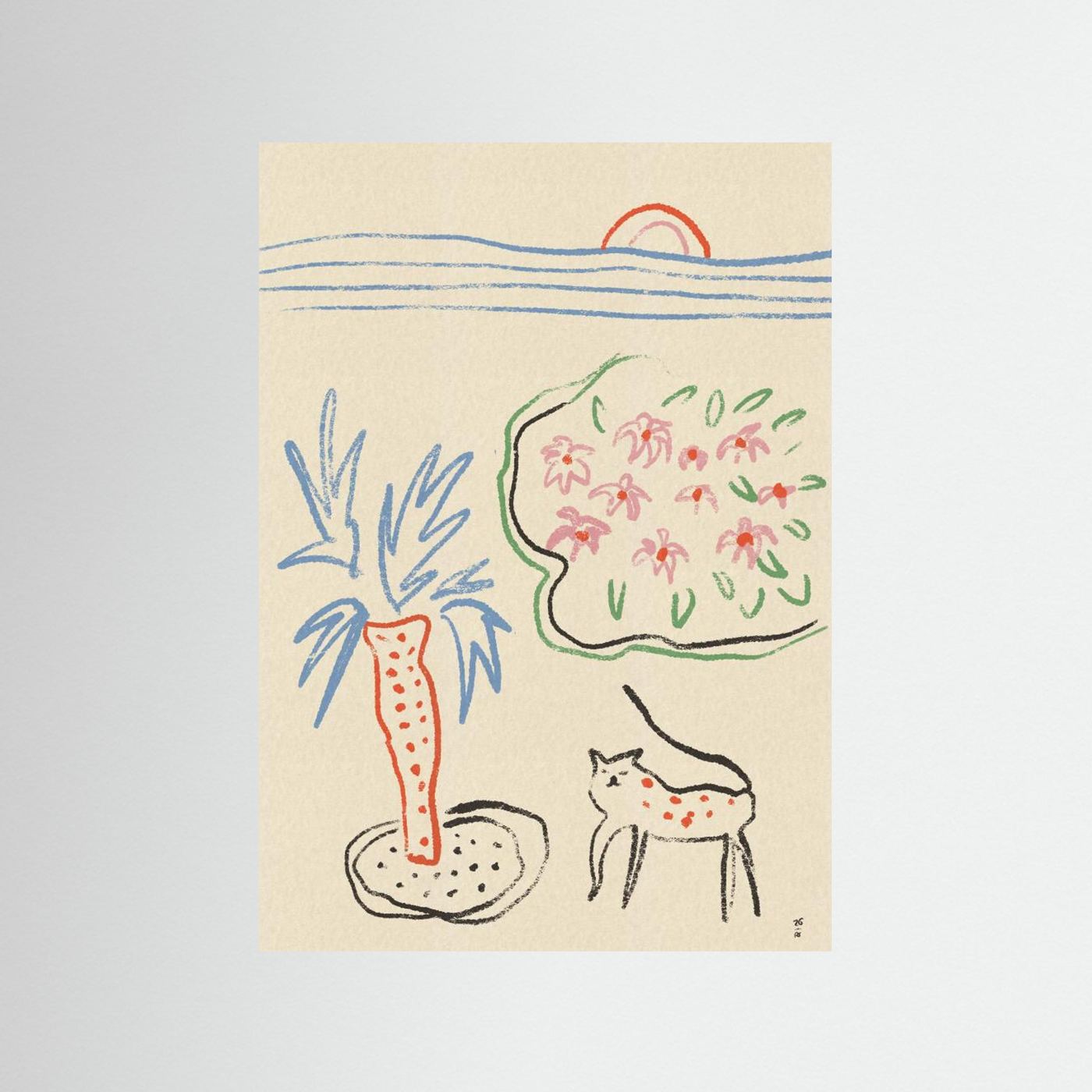 Tropical Cat Garden by Raipa Studio