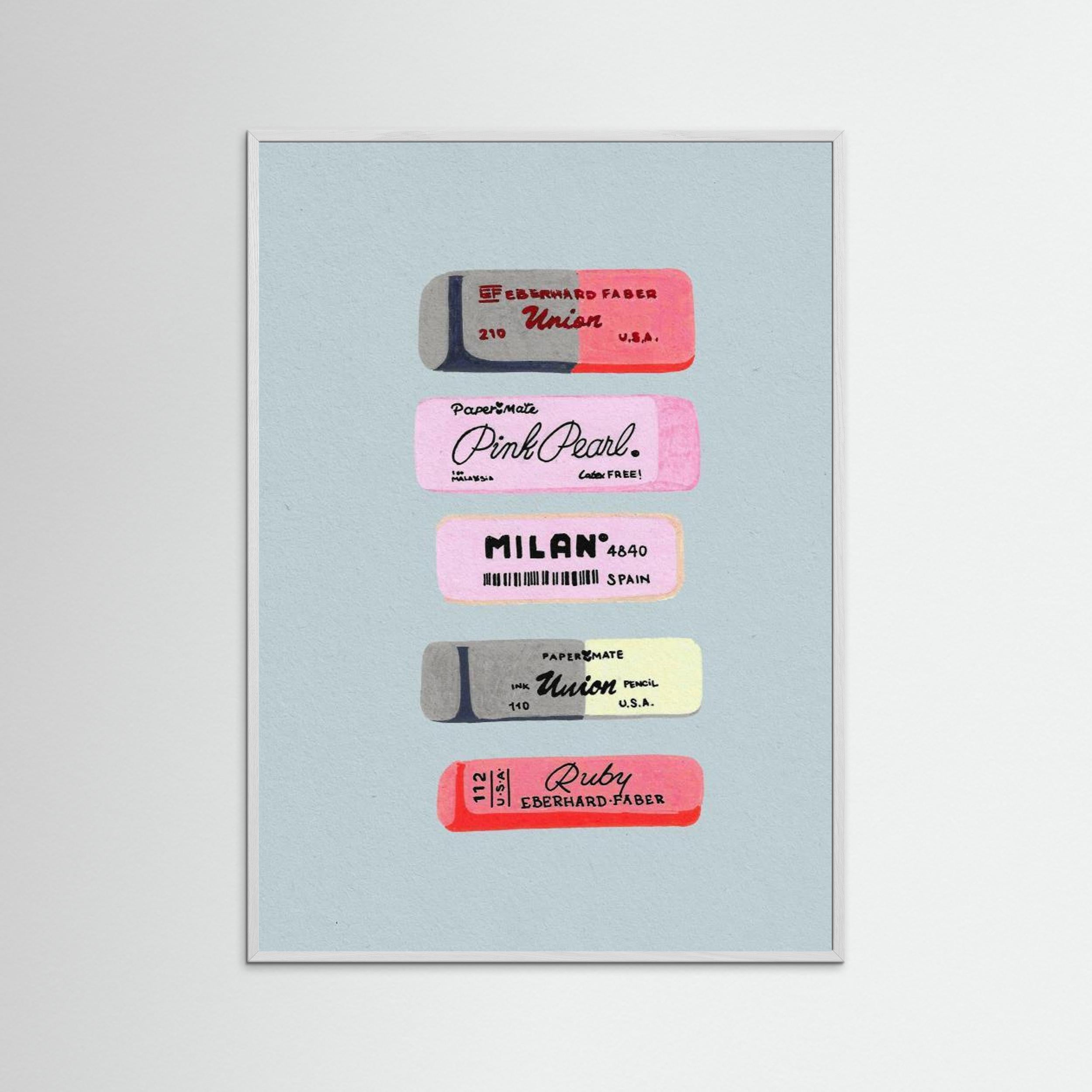 Erasers Art Print by Studio Mandariini
