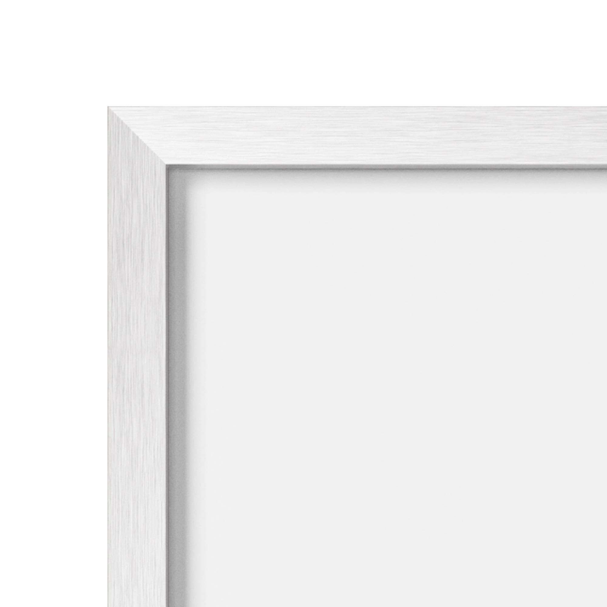 White Metal Frame with real glass. Crafted in the USA.