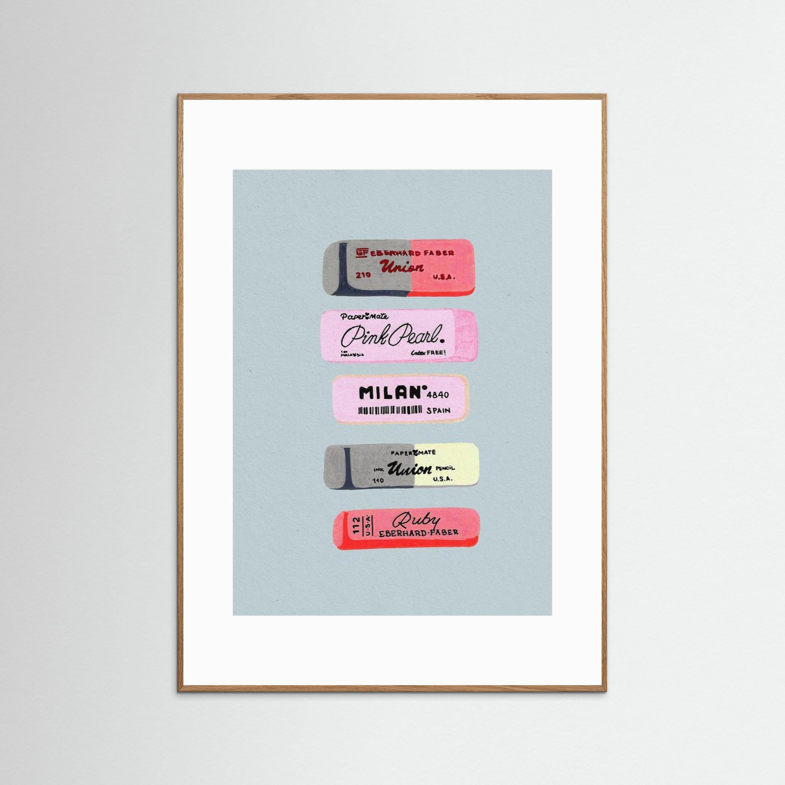 Erasers Art Print by Studio Mandariini