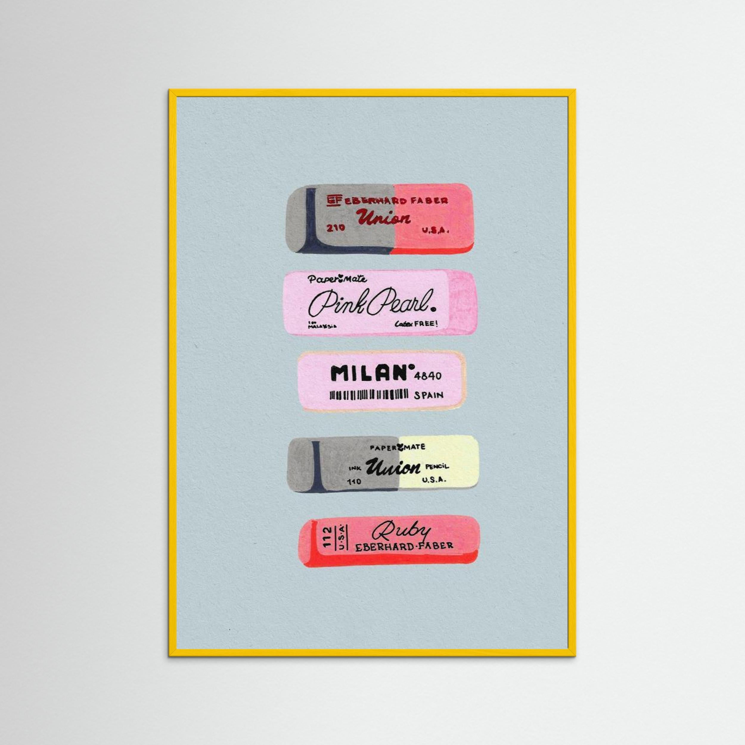 Erasers Art Print by Studio Mandariini