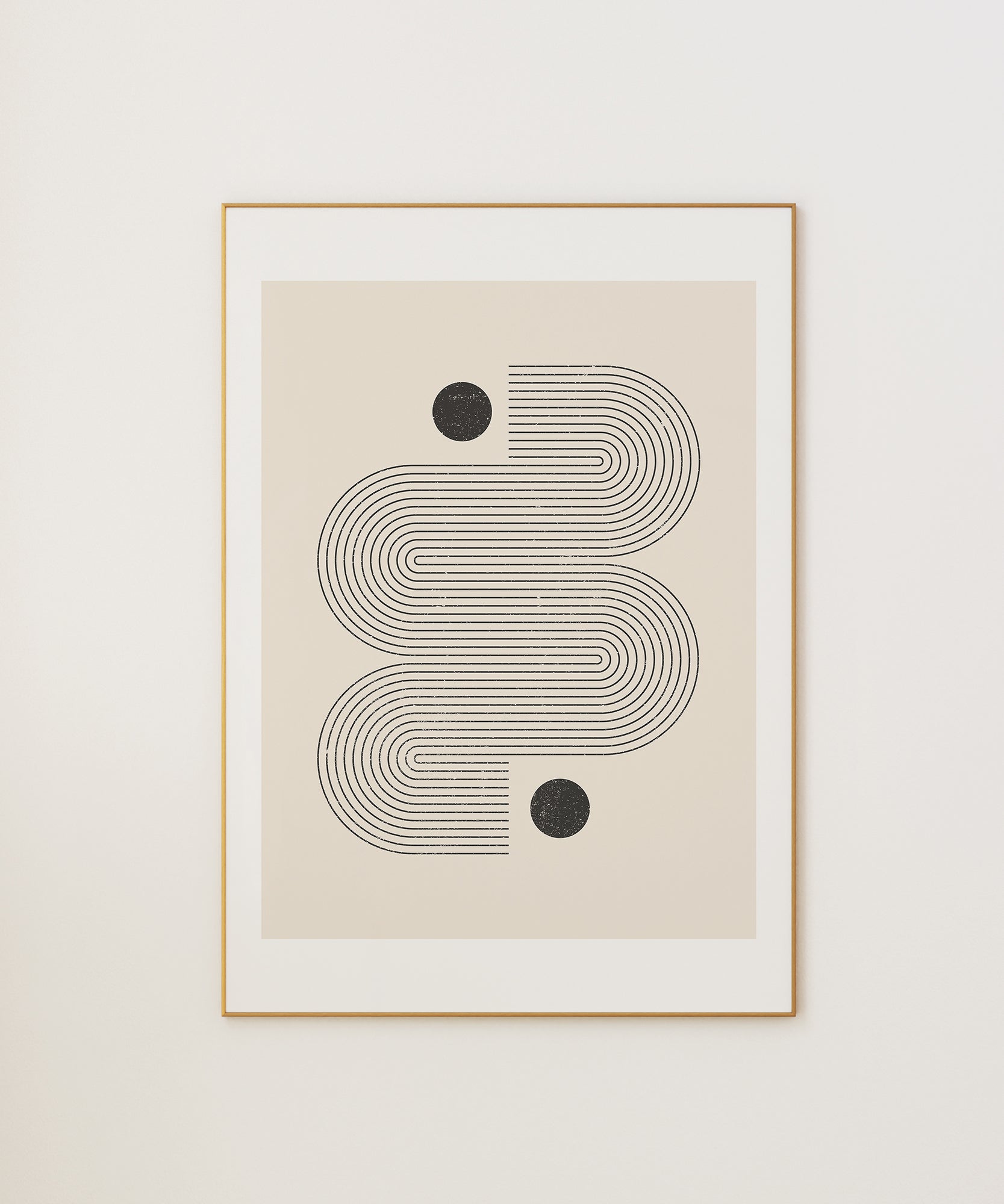 Abstract 'Starting Points' Scandinavian design, aesthetic canvas-style print for modern bedroom character.