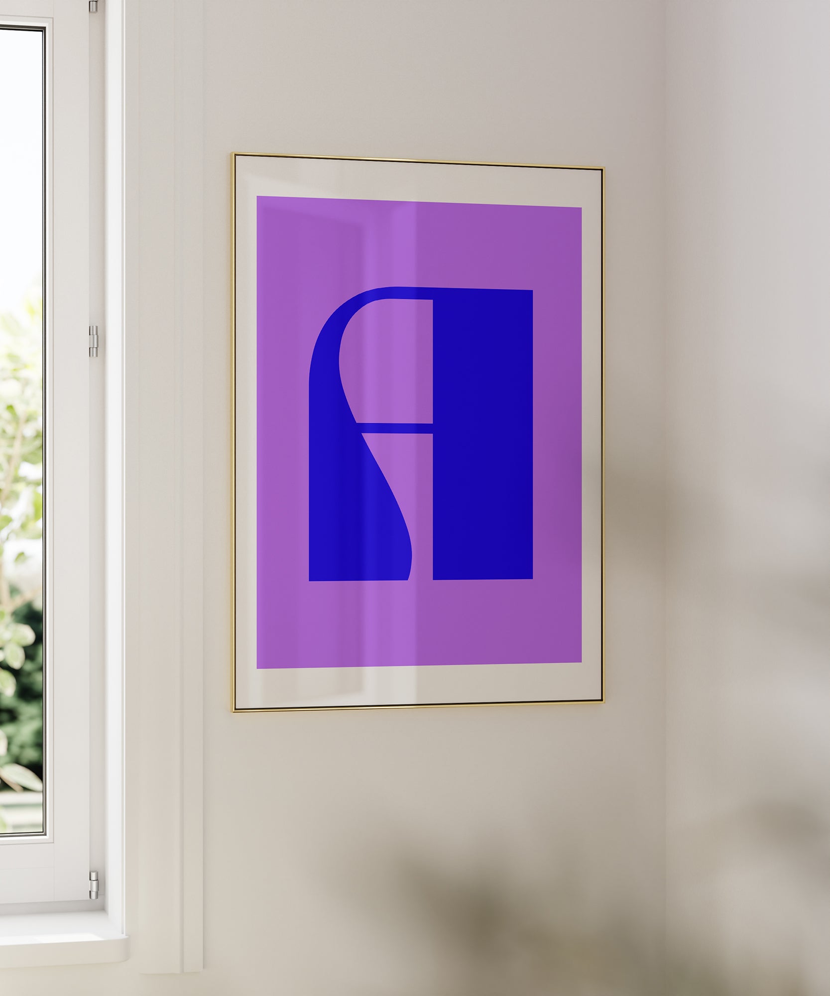 Bold 'A LETTER' initial print, stylish modern wall art for a personalized minimalist interior.
