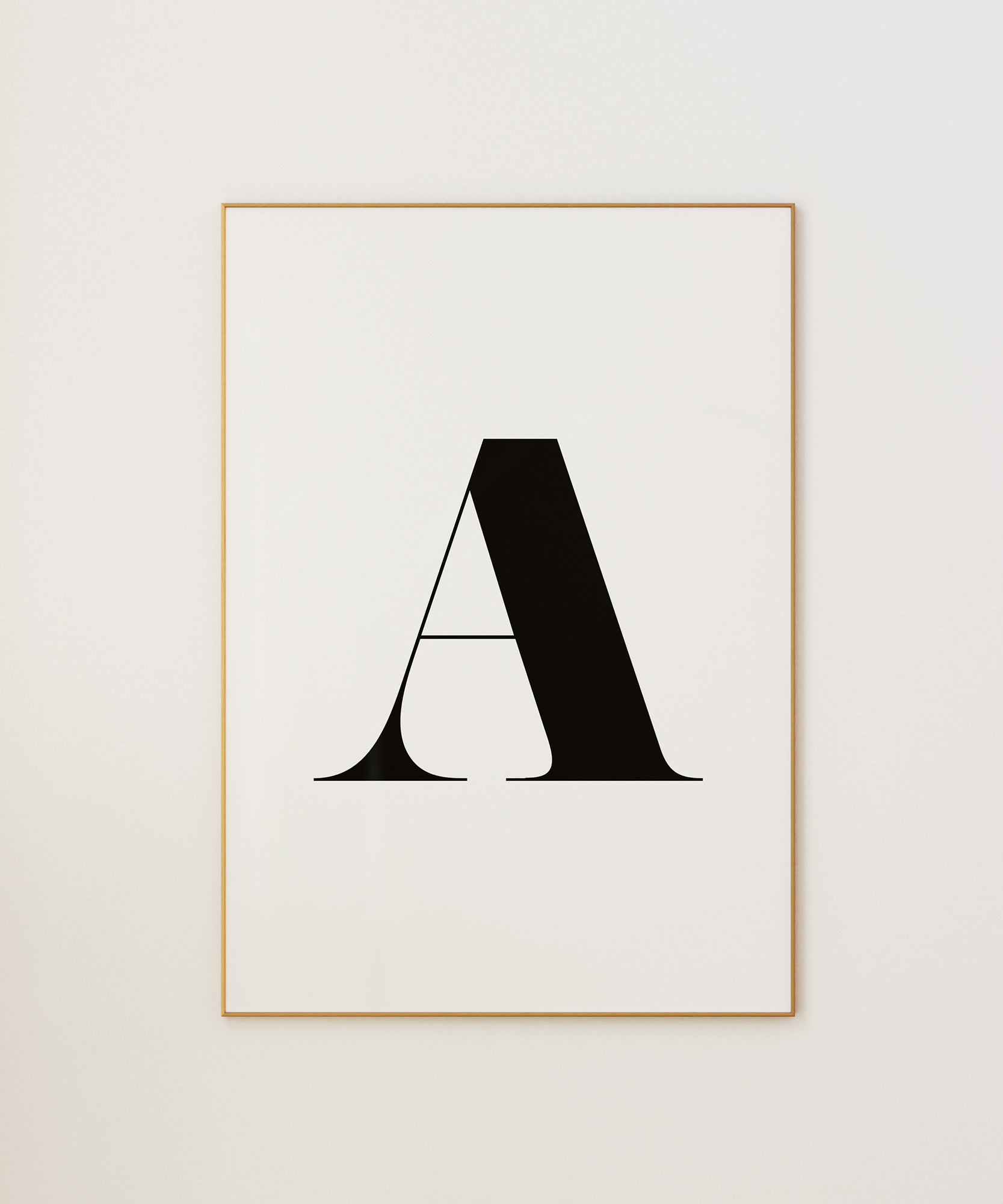 Striking black and white 'A LETTER B&W' initial, monochrome minimalist wall art with an aesthetic design.