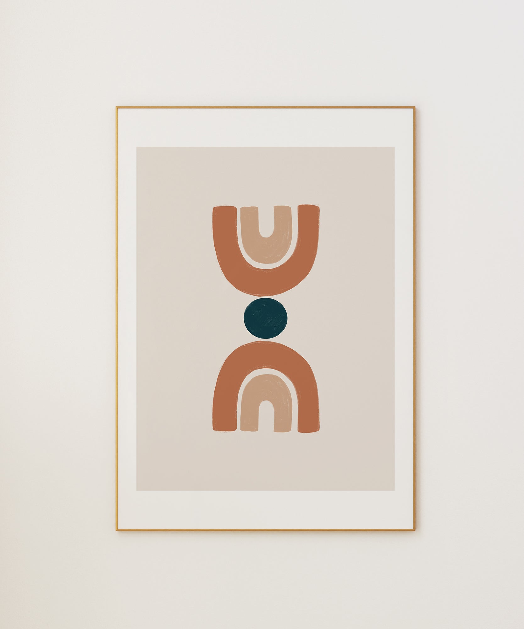 Abstract 'Earthy Essence' bohemian design, aesthetic canvas-style print for warm, versatile decor.