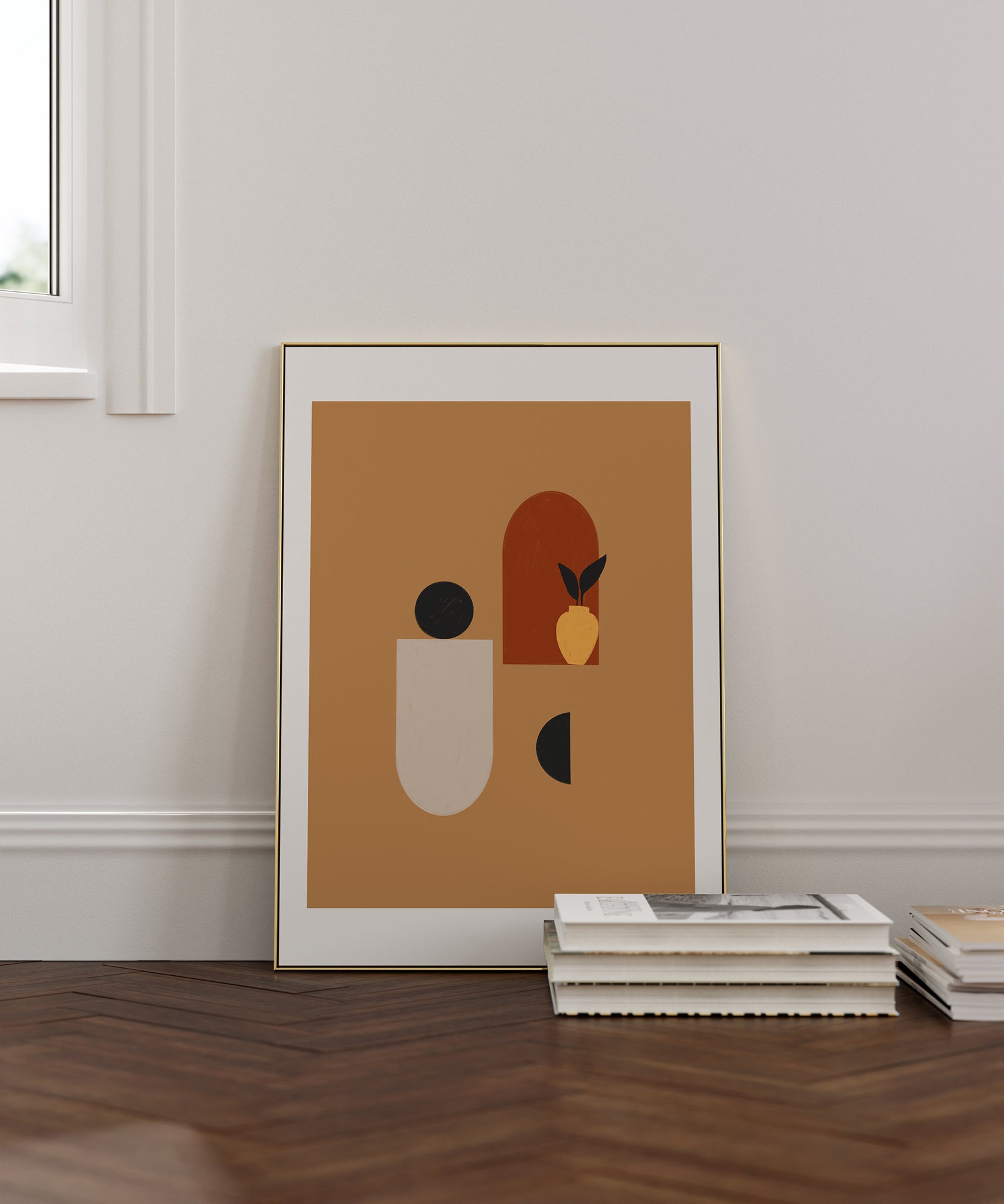 Abstract 'Spirit Oasis' bohemian design, minimalist prints for a versatile aesthetic wall art.