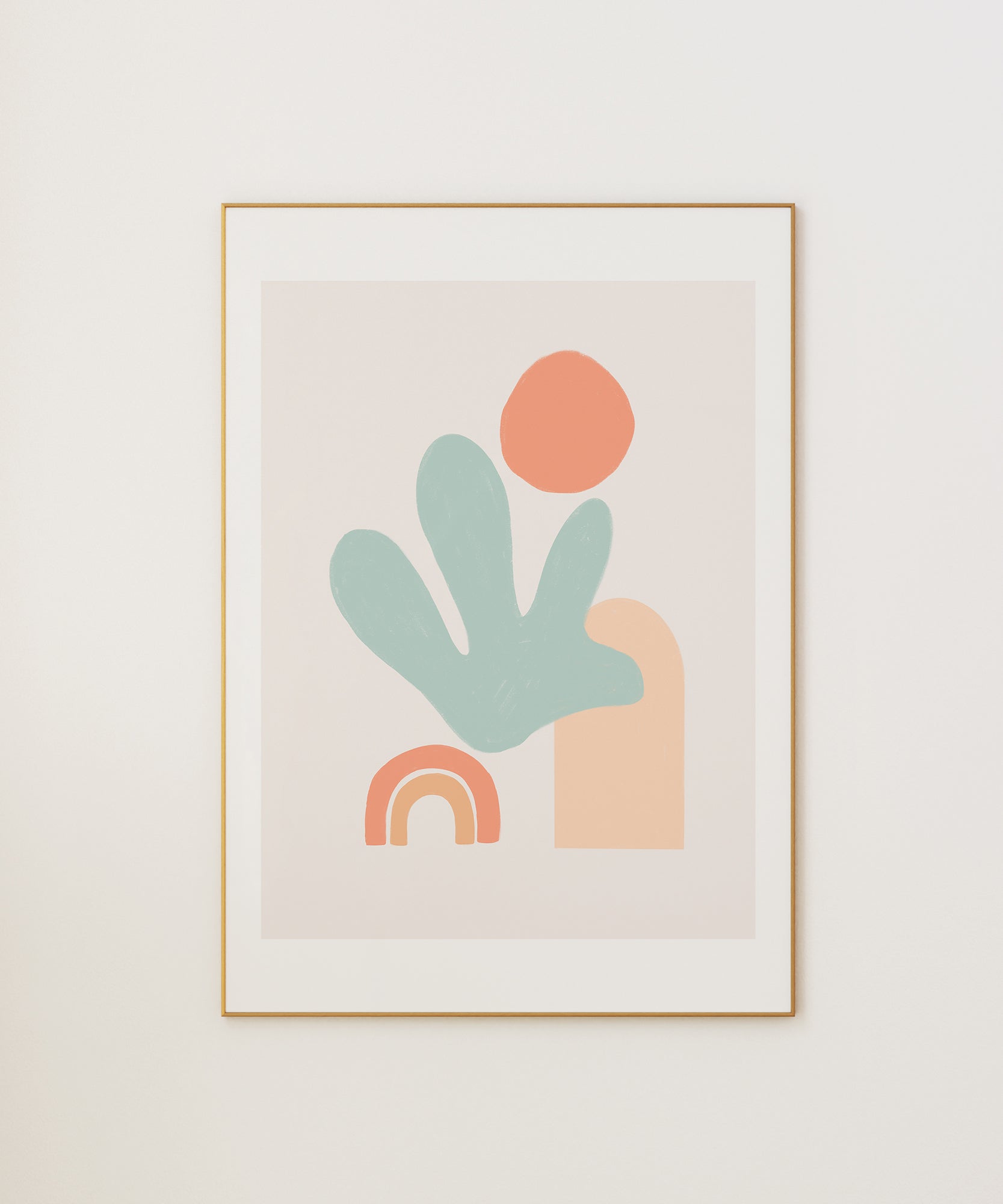Minty green 'Minty Boho' abstract design, bohemian minimalist prints for a cool aesthetic.
